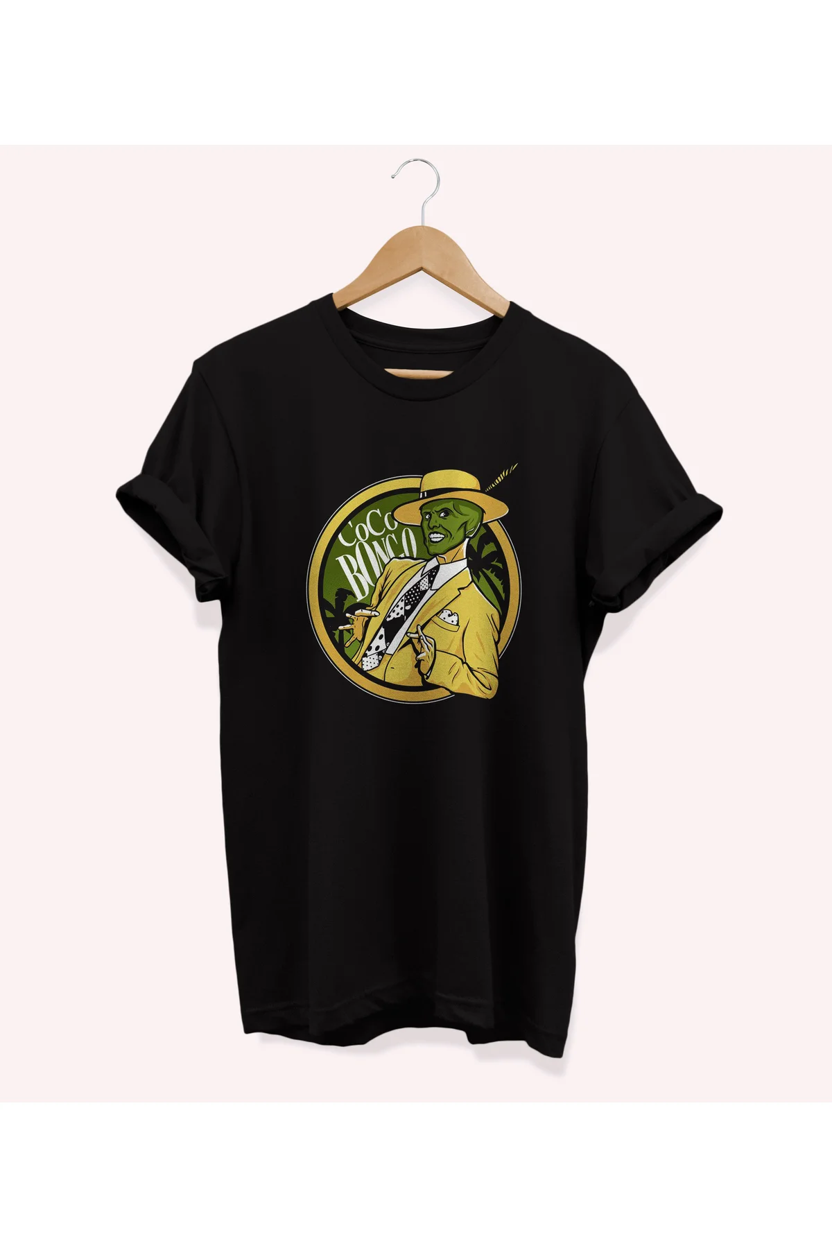 , The Mask Baskılı, %100 Pamuk, Bisiklet Yaka, Basic T-shirt, Nor