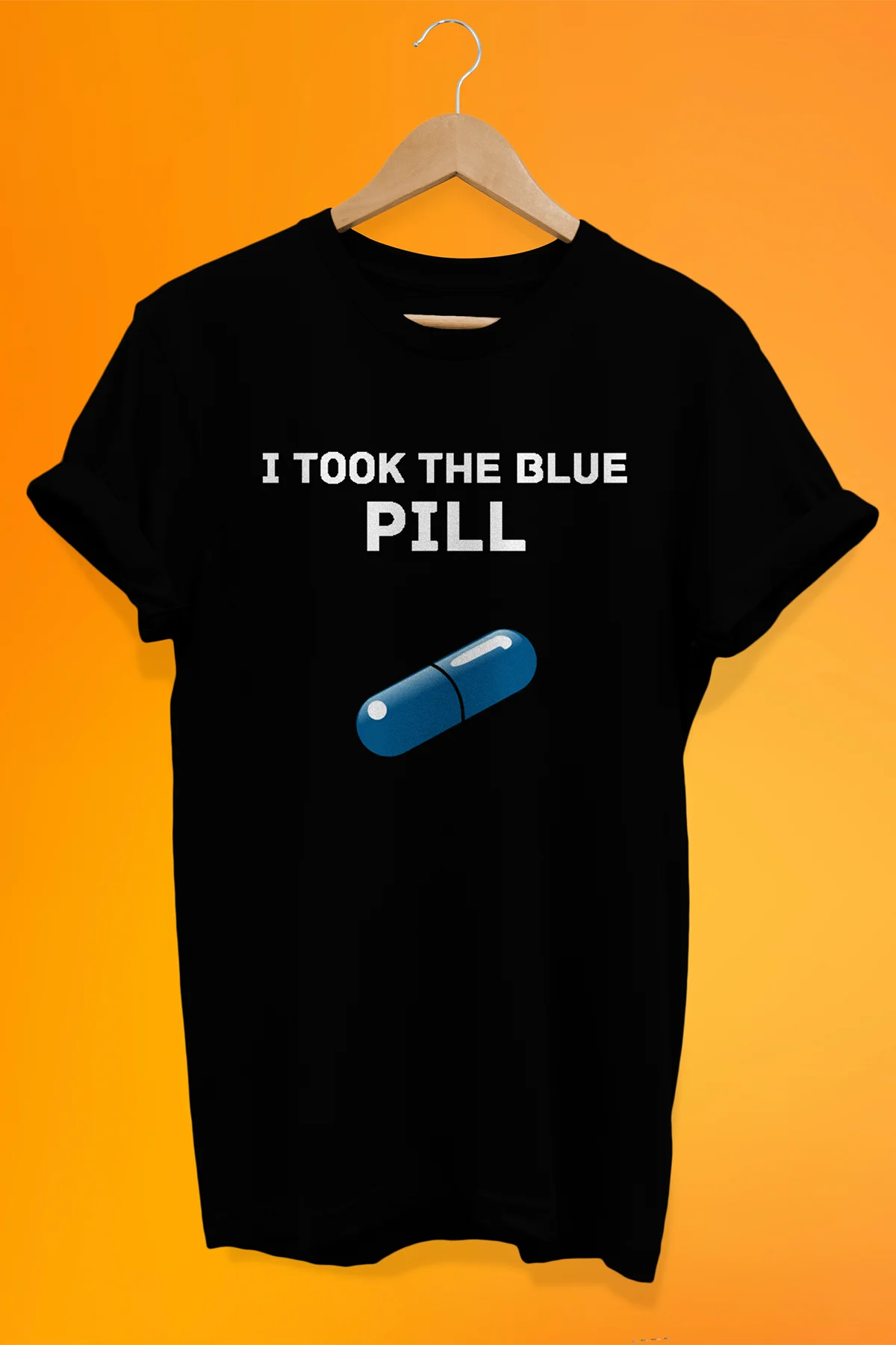 The Matrix Mavi Hapı Seçtim Baskılı %100 Pamuk Oversize T-shirt B