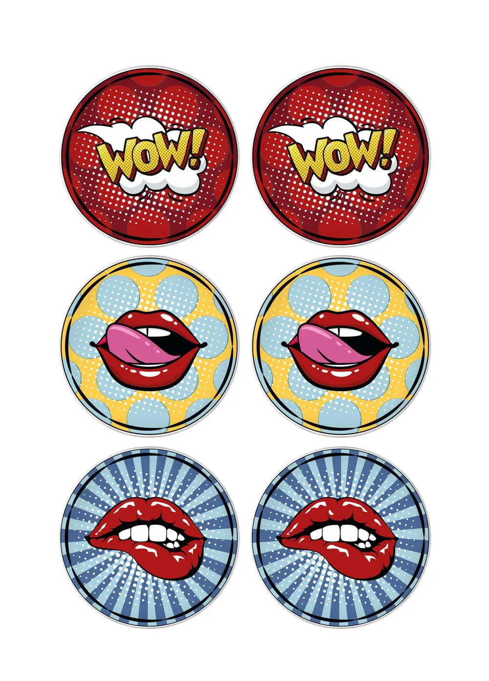 The Mia Popart Lips Pasta Tabağı 6 Lı Set 19 cm Pop050