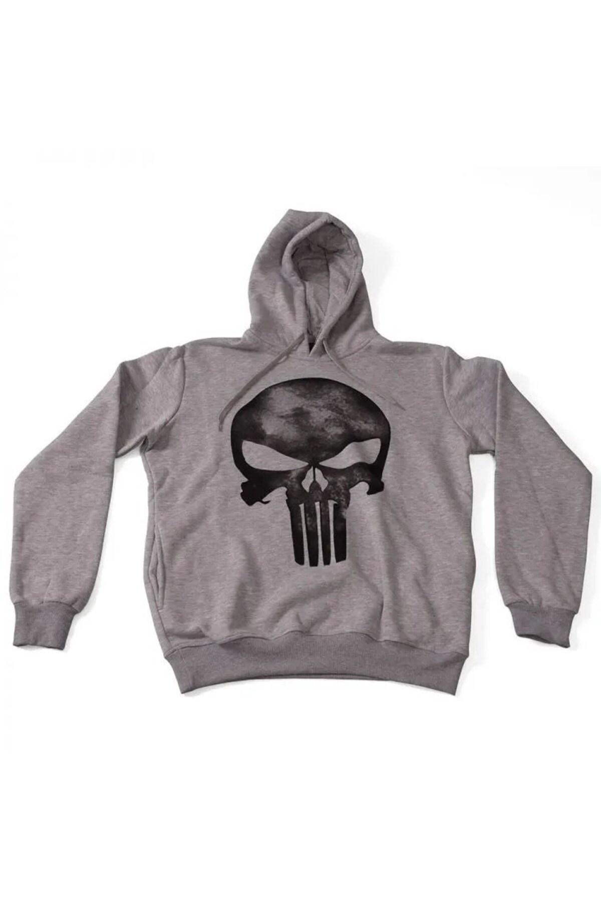 The Punisher Kapüşonlu Sweatshirt Hoodie Gri