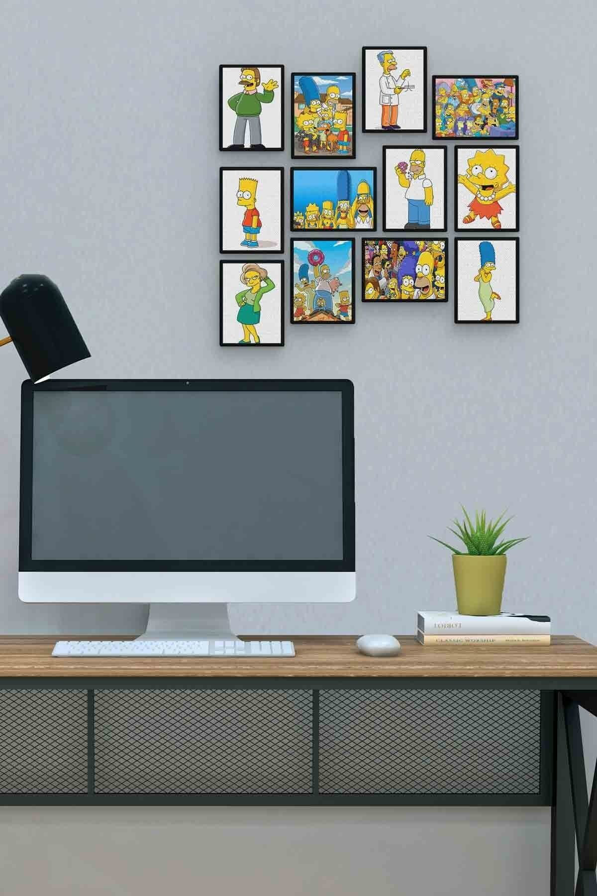 The Simpson 12 Parça Mdf (ahşap) Tablo Ofis Boyu 