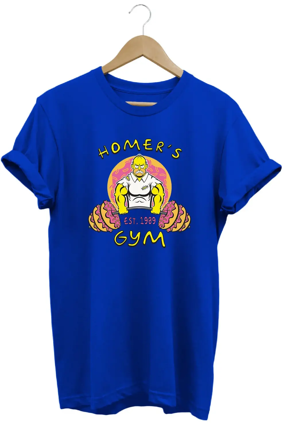 The Simpsons Homer Gym Baskılı %100 Pamuk Regular T-shirt Basic T