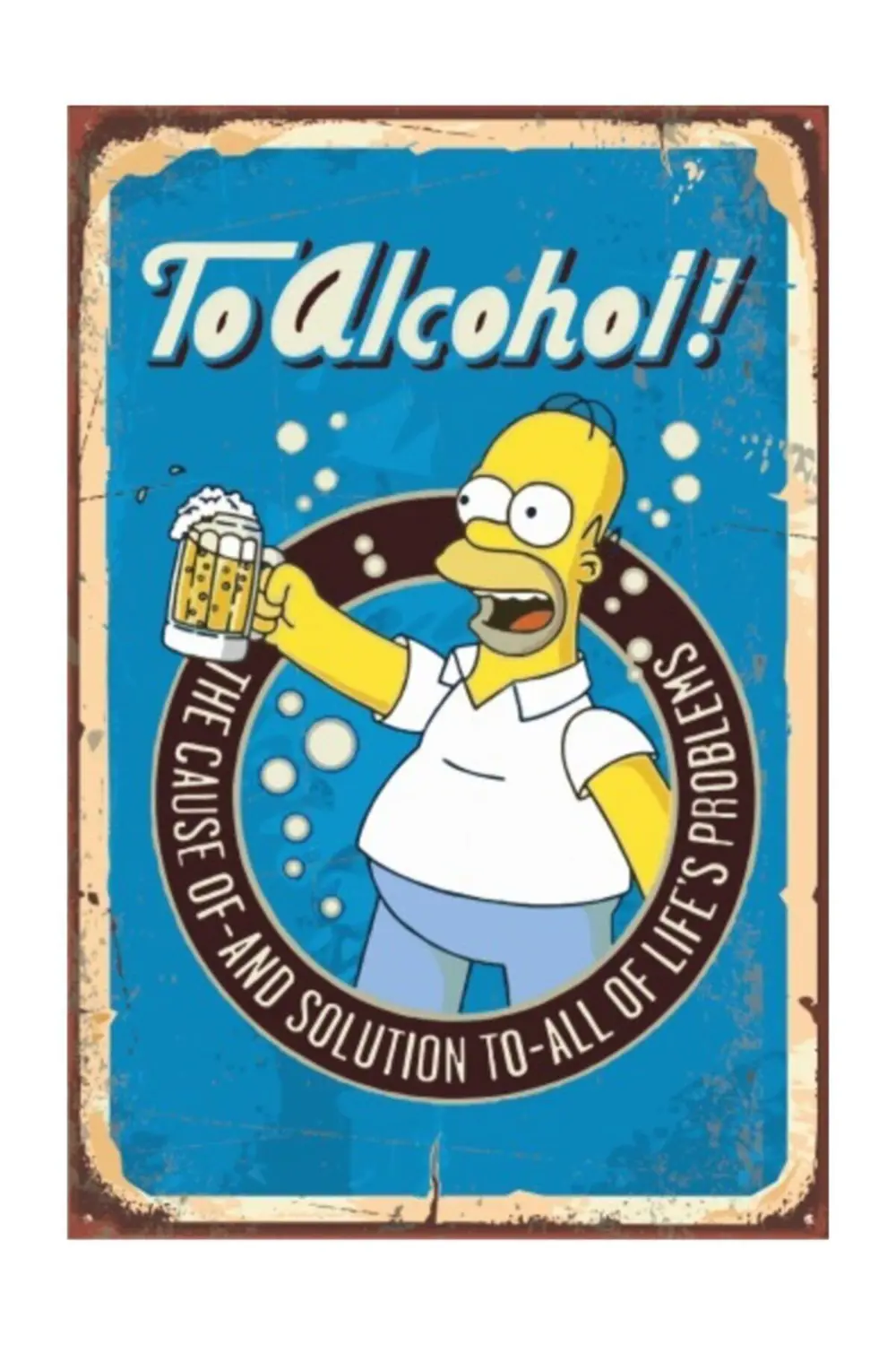 The Simpsons Retro Vintage Ahşap Poster