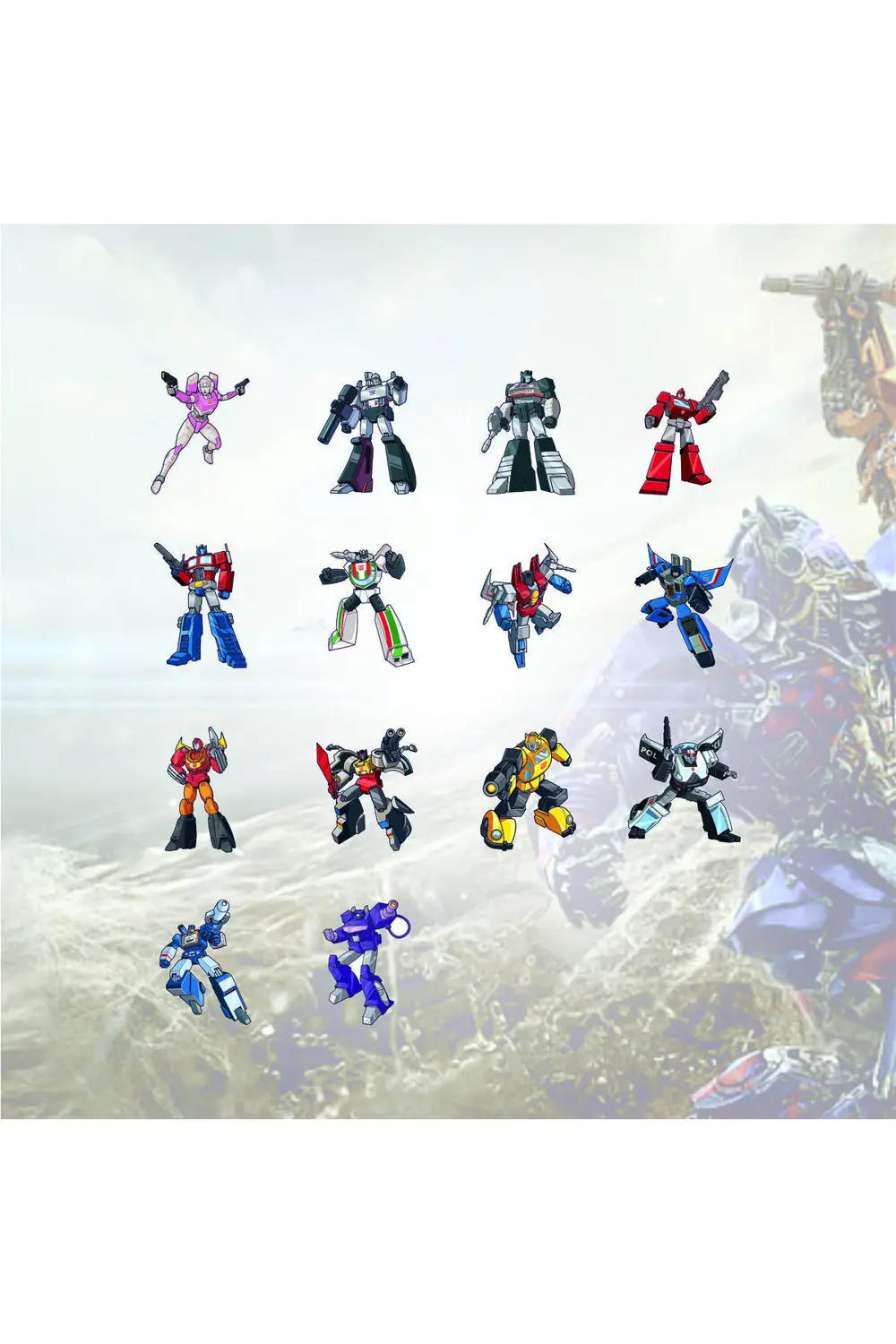 The Transformers Sticker Paketi (14 Adet) - 12 cm Yüksekliğinde