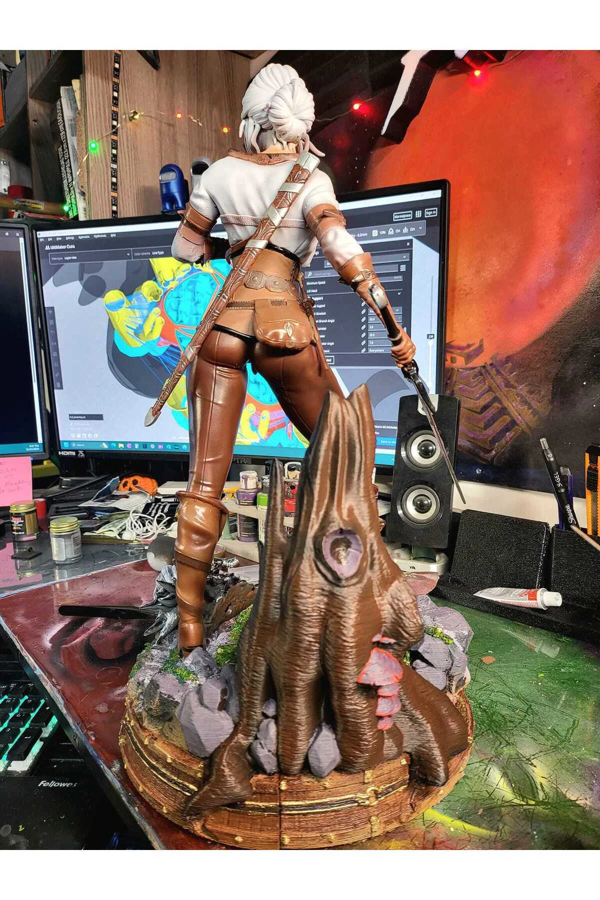 The Witcher Ciri Boyalı Figür Ciri Figür Büyük Boy 20CM