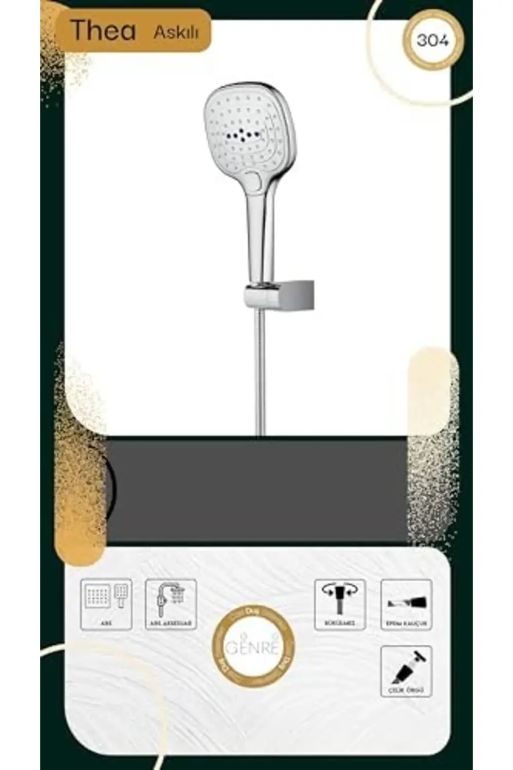 Thea Paslanmaz Çelik Örgülü Duş Spiralli Askılı Duş Seti 1185222