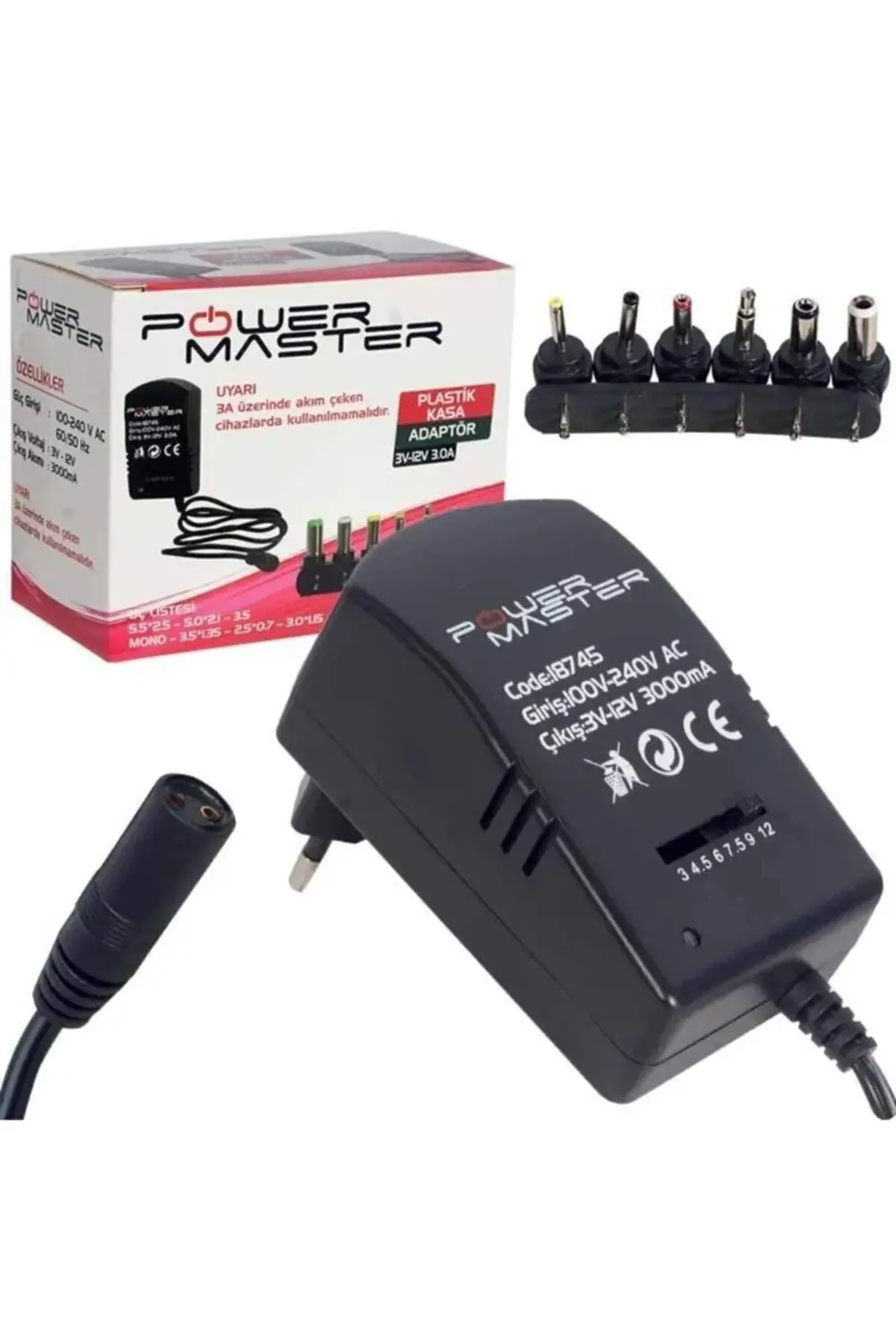 thestorex 3-12 Volt 3 Amper Çok Uçlu Ayarlı Kademeli Adaptör gext