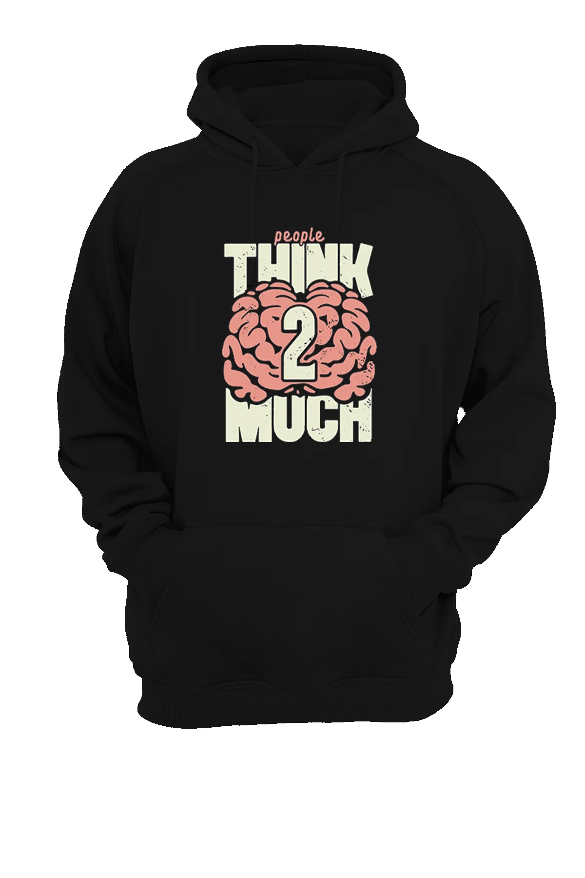 Think Too Much Baskılı , 3 iplik. Şardonlu, İçi Polar, Kalın, (600 gr.) Sweatshirt