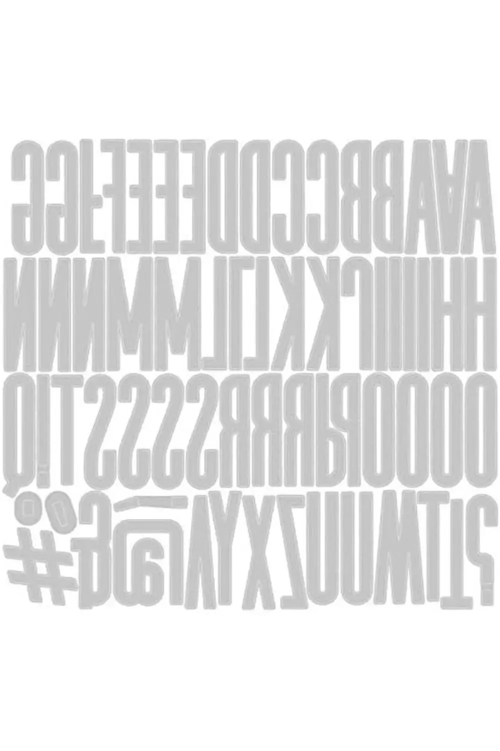 Thinlits şablon seti, 65 adet, alfanumerik klasik Tim Holtz, çok