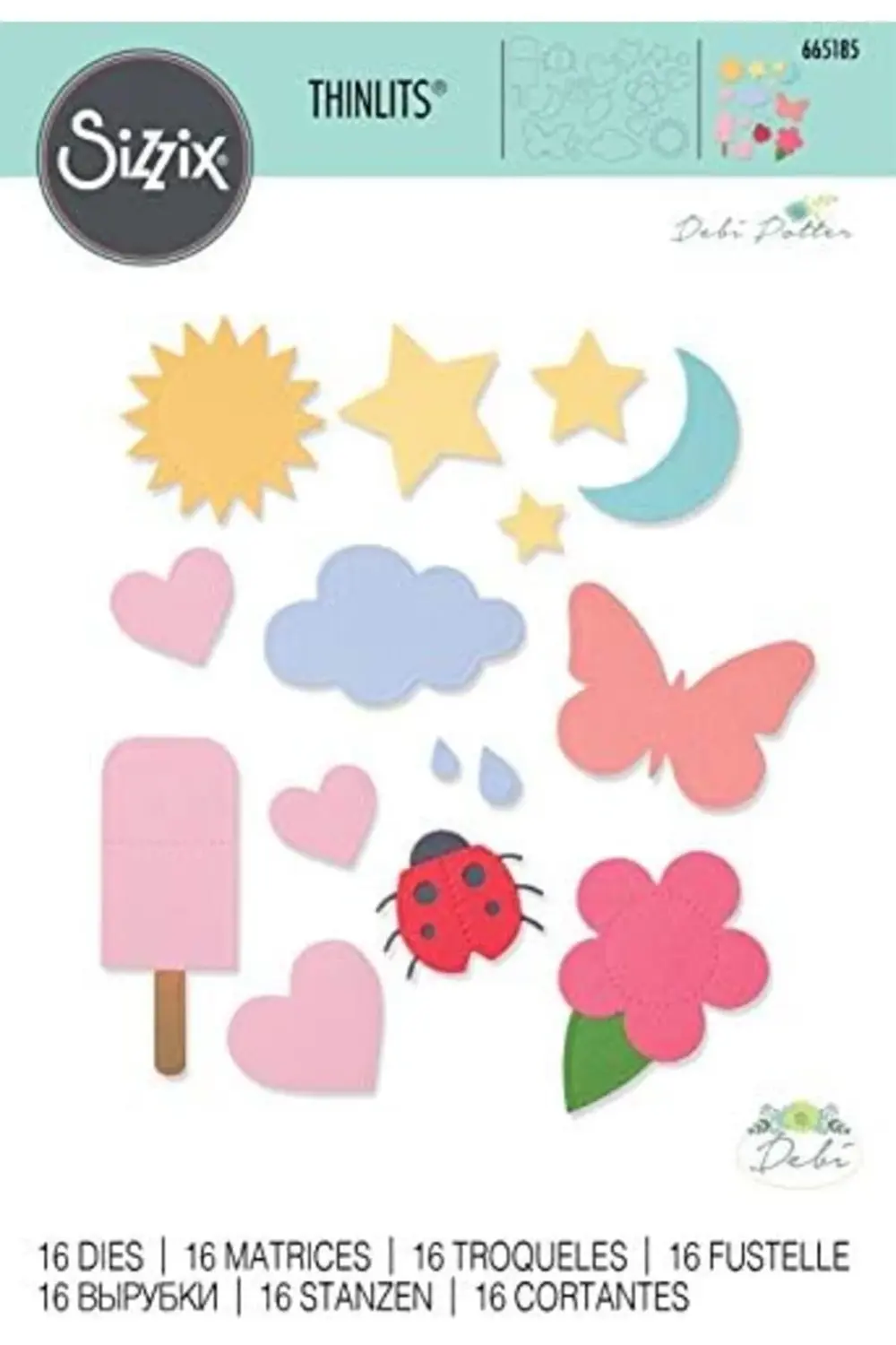 Thinlits zımba şablonları 16PK Debi Potter temel şekiller, 665185