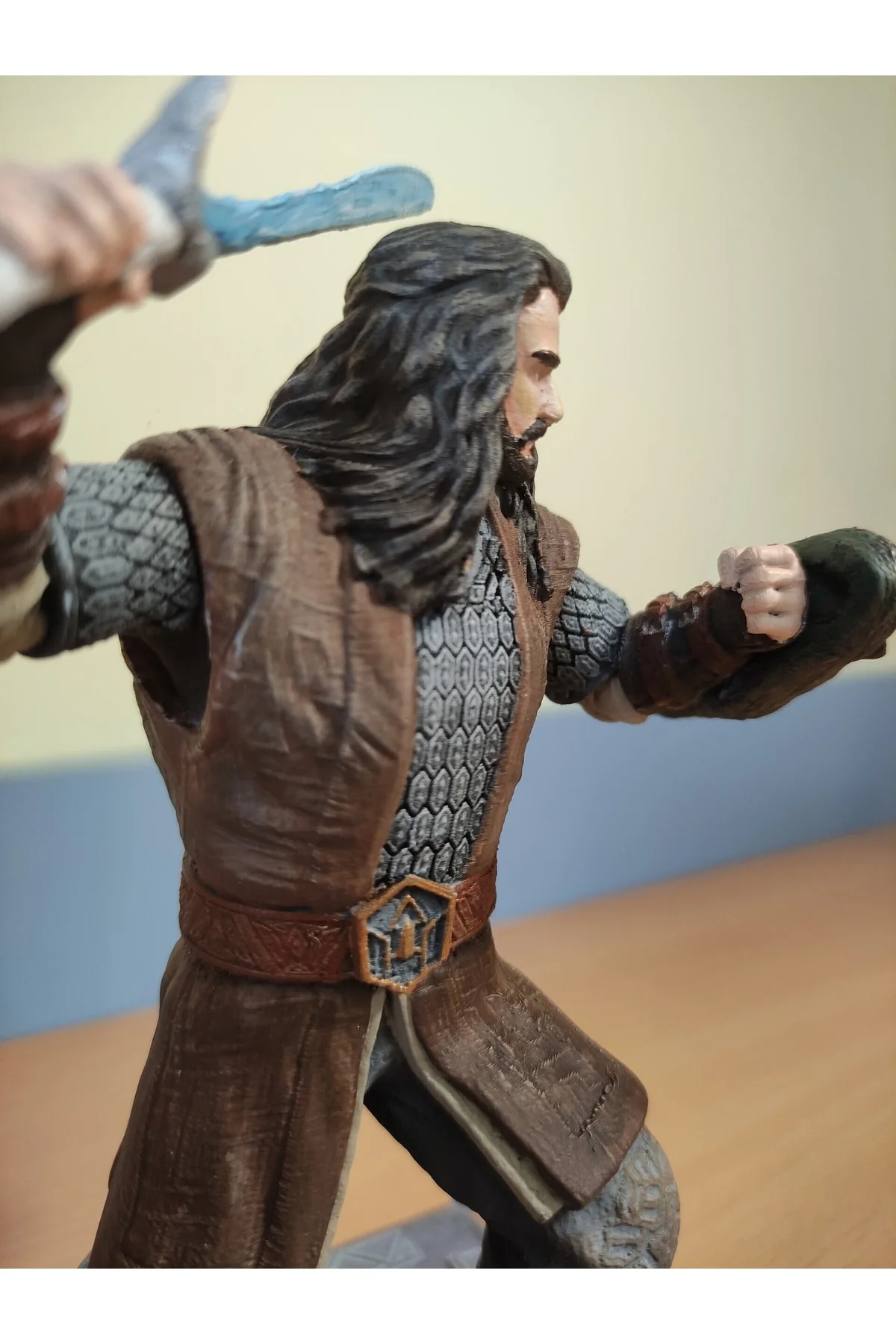 Thorin Meşe kalkan Yüzüklerin Efendisi Lotr Boyalı Figür 25 Cm büyük Boy