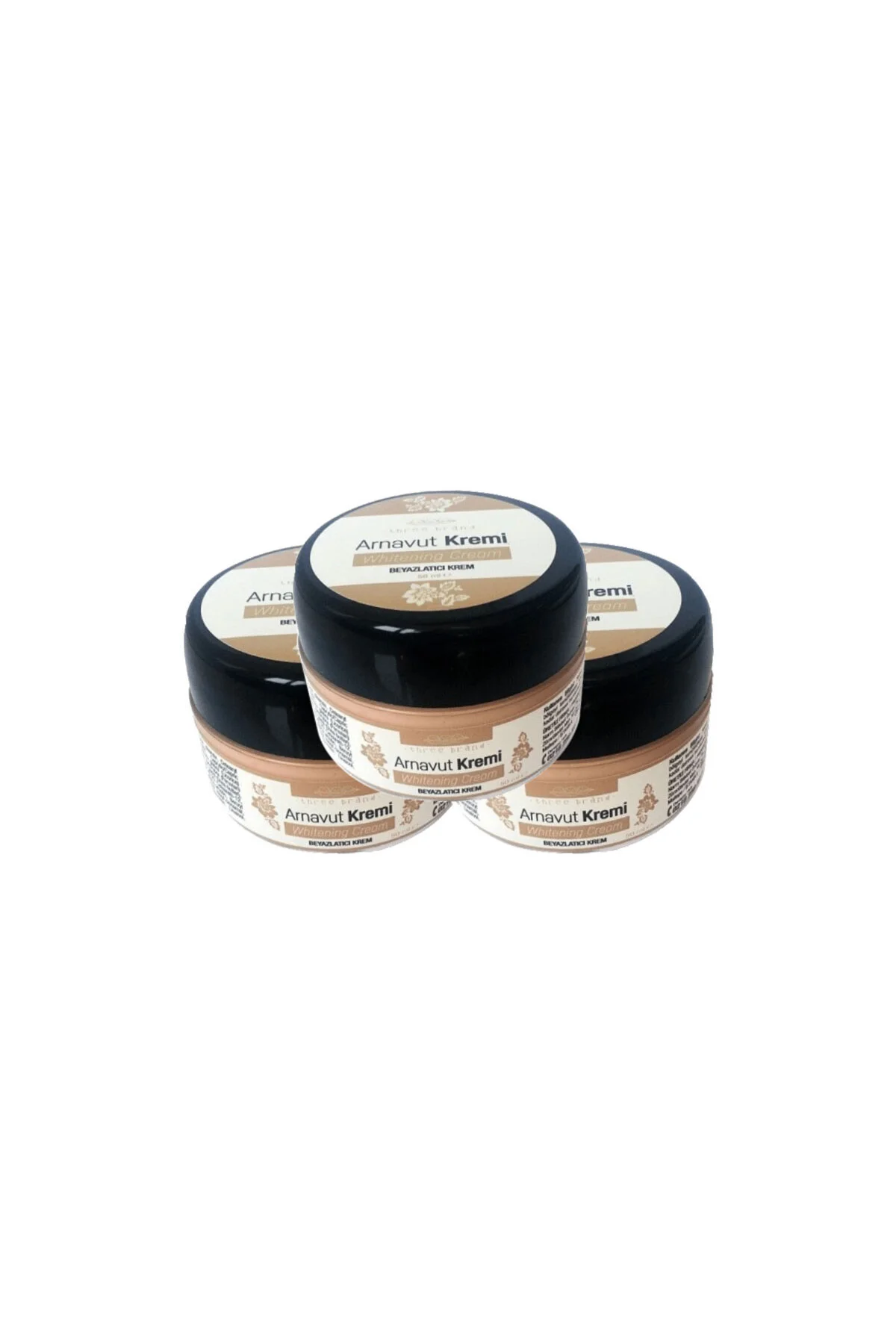 Three Brand Arnavut Kremi – Cilt Beyazlatıcı Bakım Kremi 50 ml x 3 Adet