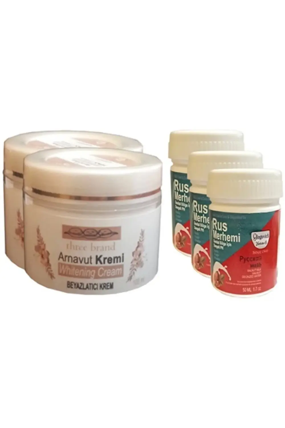 Three Brand Vücut Kremi 100 ml Arnavut Kremi 2 Adet + Rus Merhemi