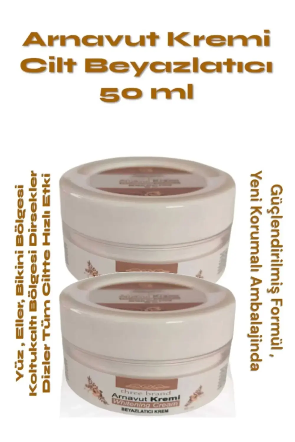 Three Brand Whitening Cream Arnavut Kremi 100 ml Aklık Kremi x 2