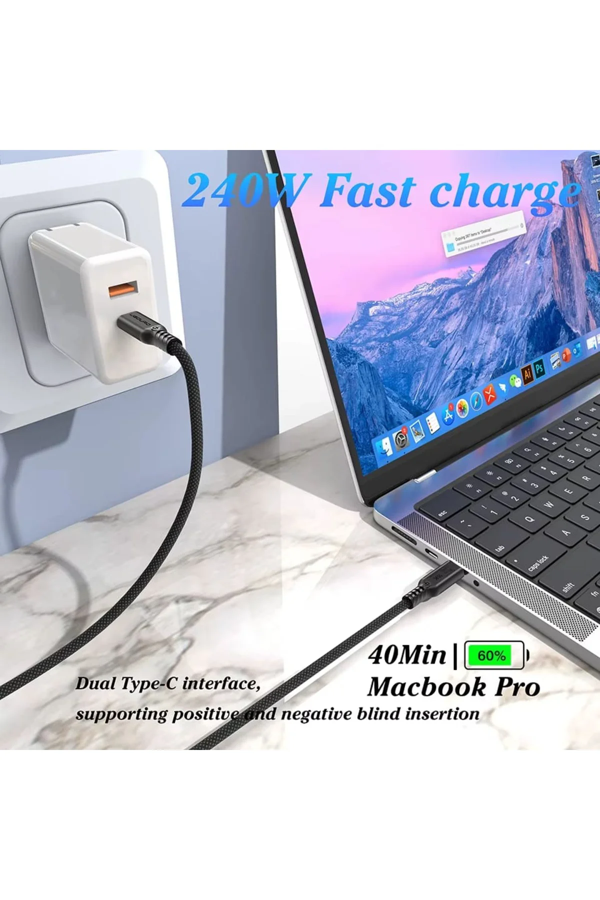 Thunderbolt 5 Kablo 2 Metre 80Gbps 240W 16K 60Hz Pasif Etron EJ903W zr1323 Fiyatı, Yorumları ve Özellikleri