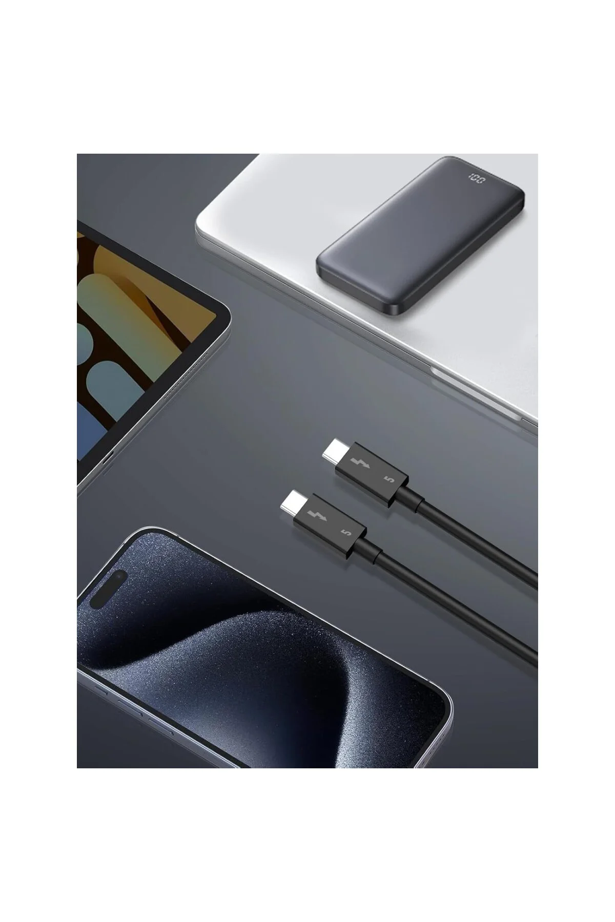 Thunderbolt 5.0 Type-C Kablo – 240W PD Hızlı Şarj, 120Gbps Veri Aktarımı, 16K 60Hz