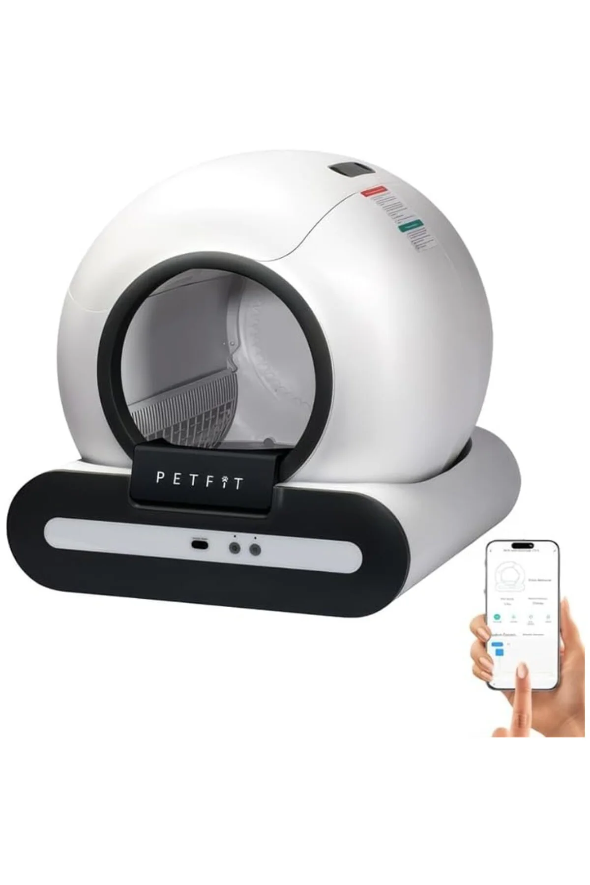 Ti+ 65L Wi-Fi Akıllı Otomatik Kedi Tuvaleti Kum Kabı Siyah (Ultra Sessiz+APP Kontrol+Ak