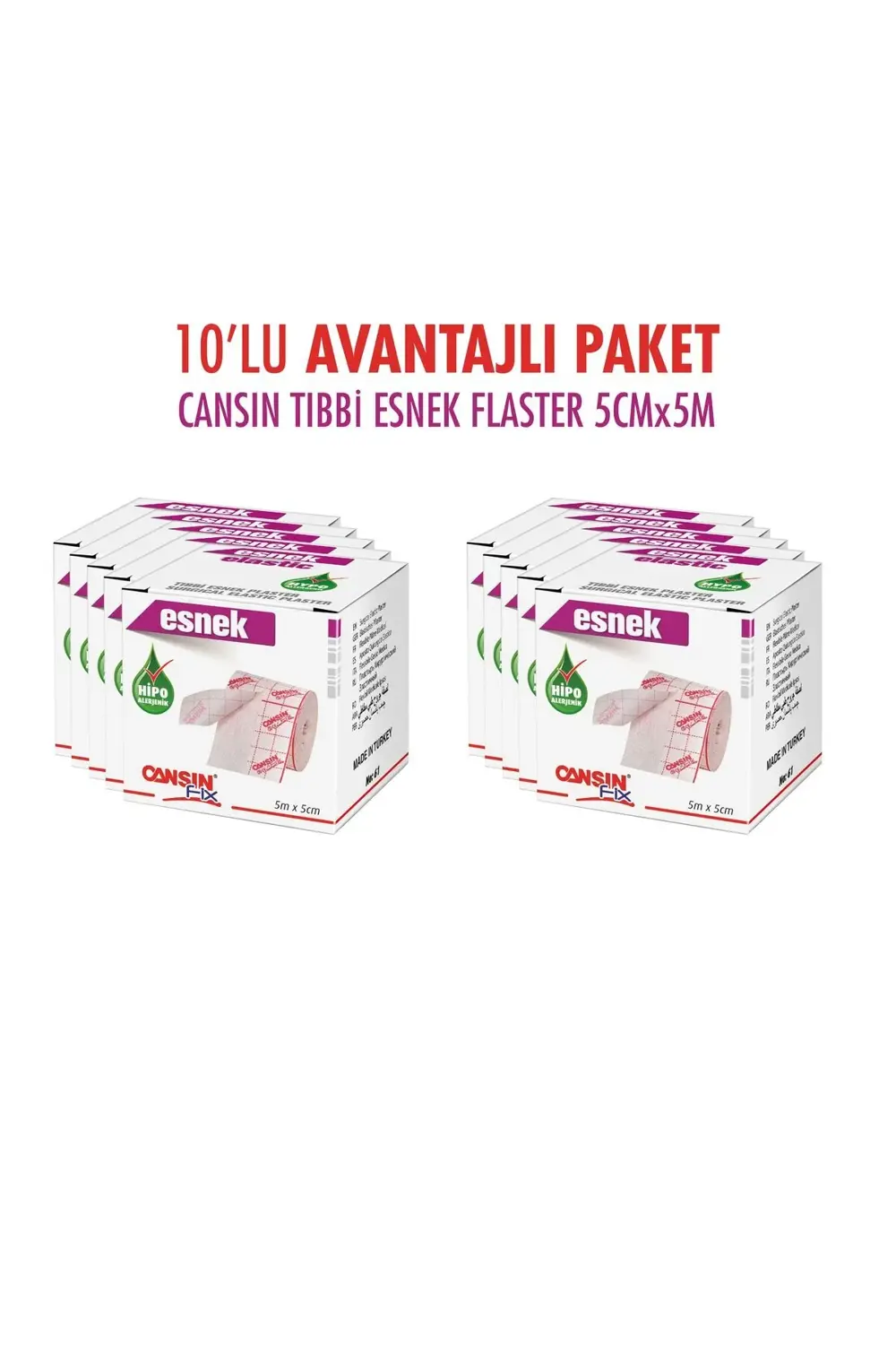 TIBBİ ESNEK FLASTER 5CM*5M 10LU AVANTAJLI PAKET