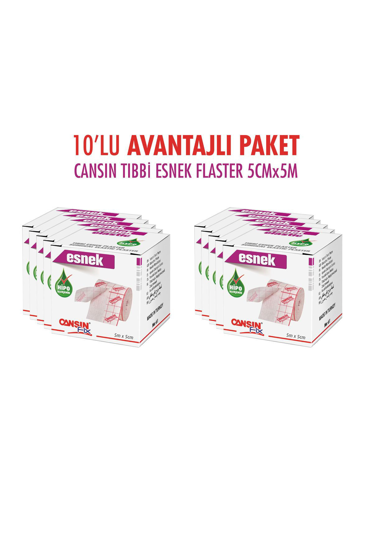 TIBBİ ESNEK FLASTER 5CM*5M 10LU AVANTAJLI PAKET
