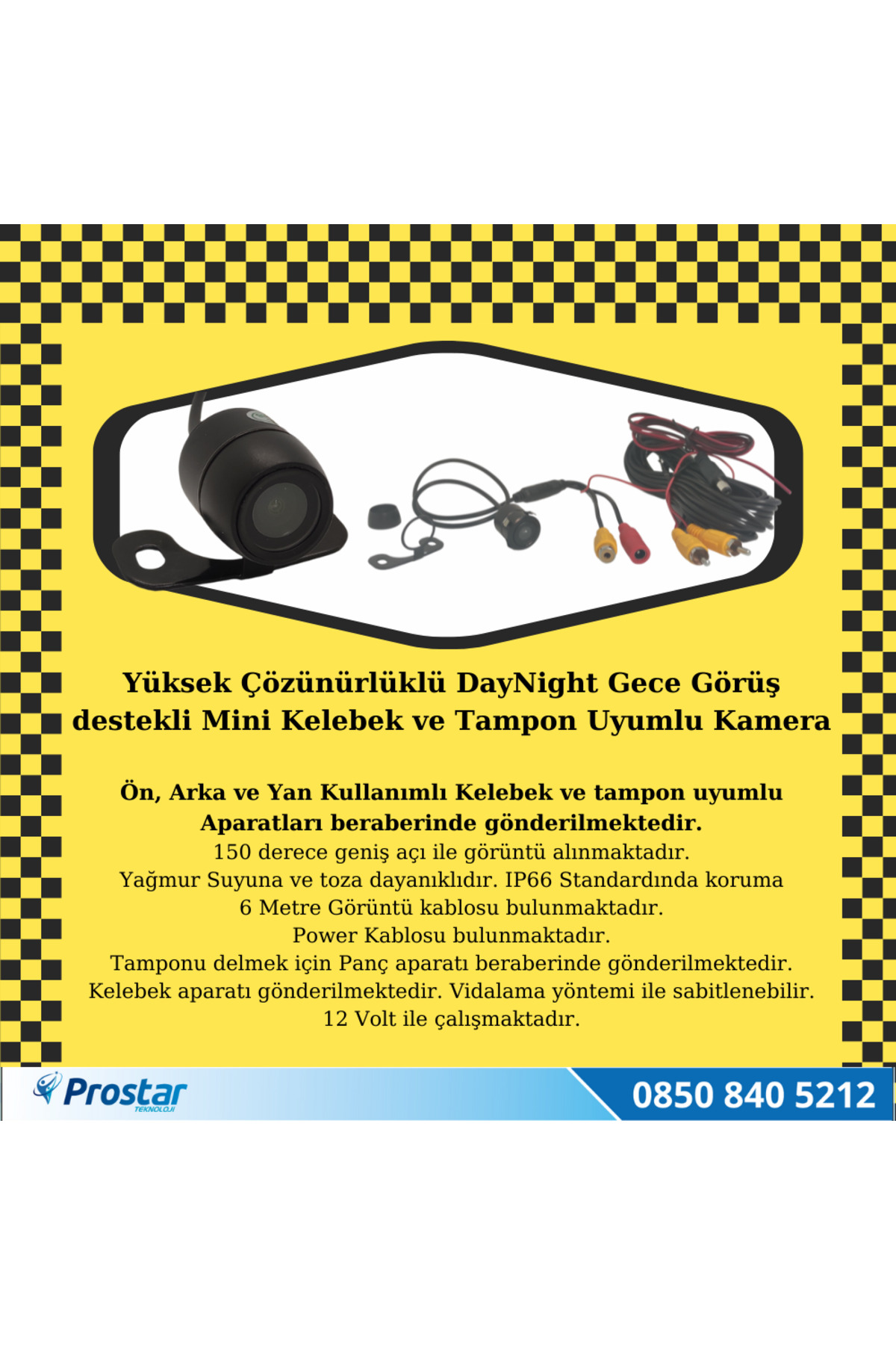 Prostarteknoloji Ticari Taksi Kayıtlı Uzaktan İzlenebilir 2 Kameralı Tak Kullan Ka