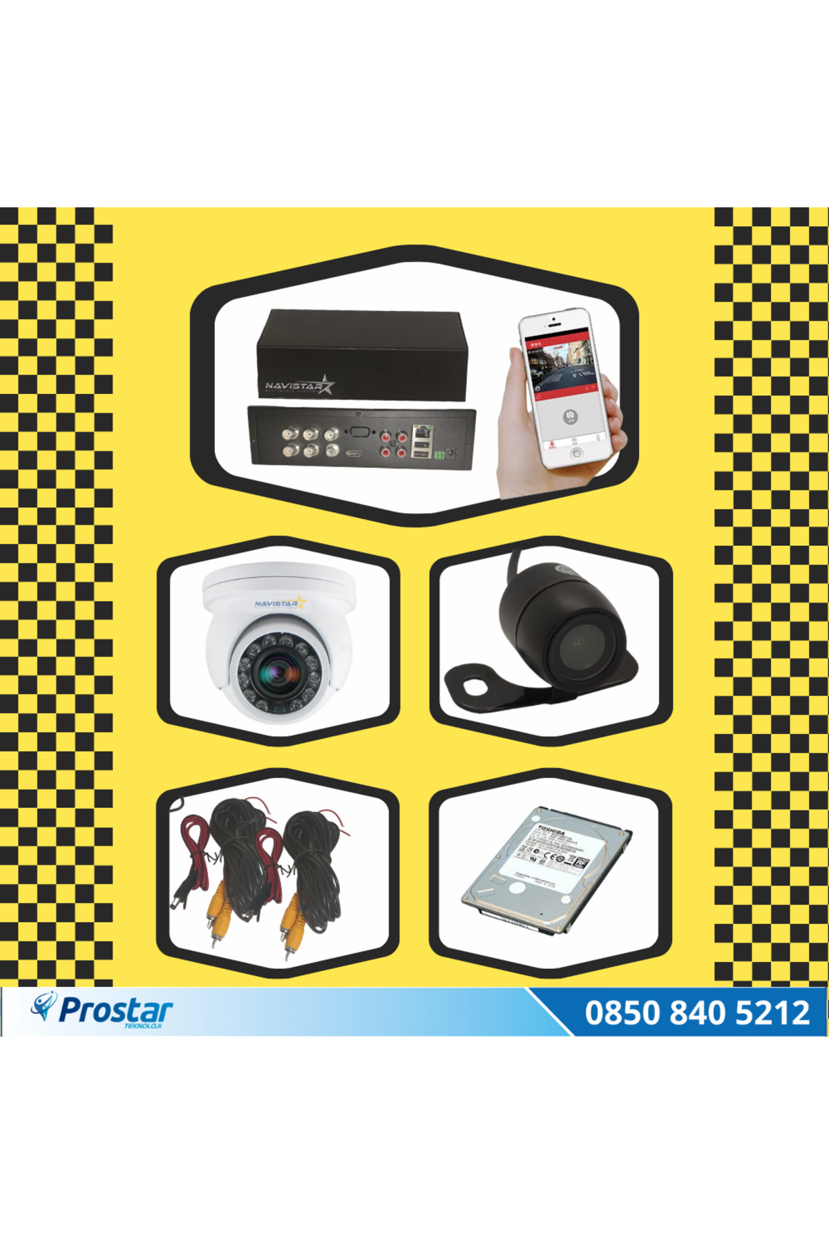 Prostarteknoloji Ticari Taksi Kayıtlı Uzaktan İzlenebilir 2 Kameralı Tak Kullan Ka