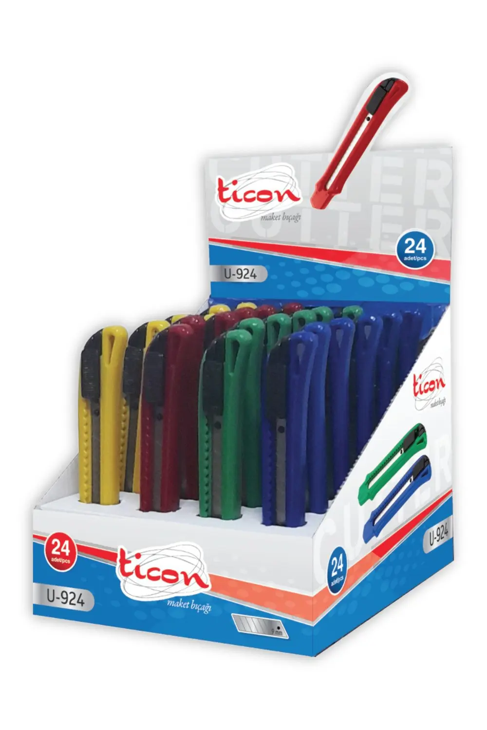 TİCON PLASTİK DAR MAKET BIÇAĞI RENKLİ