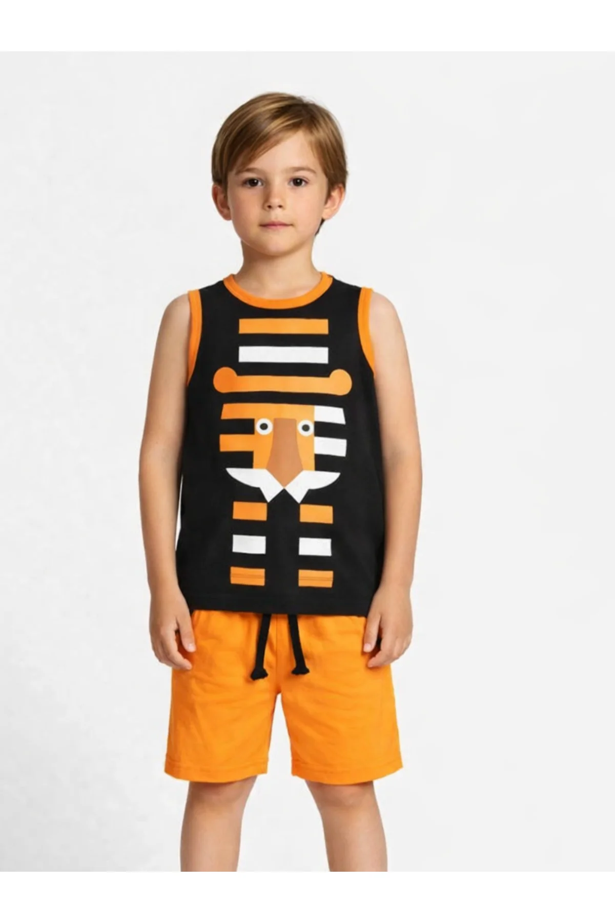 Tiger Çizgili Harem Şort Takım