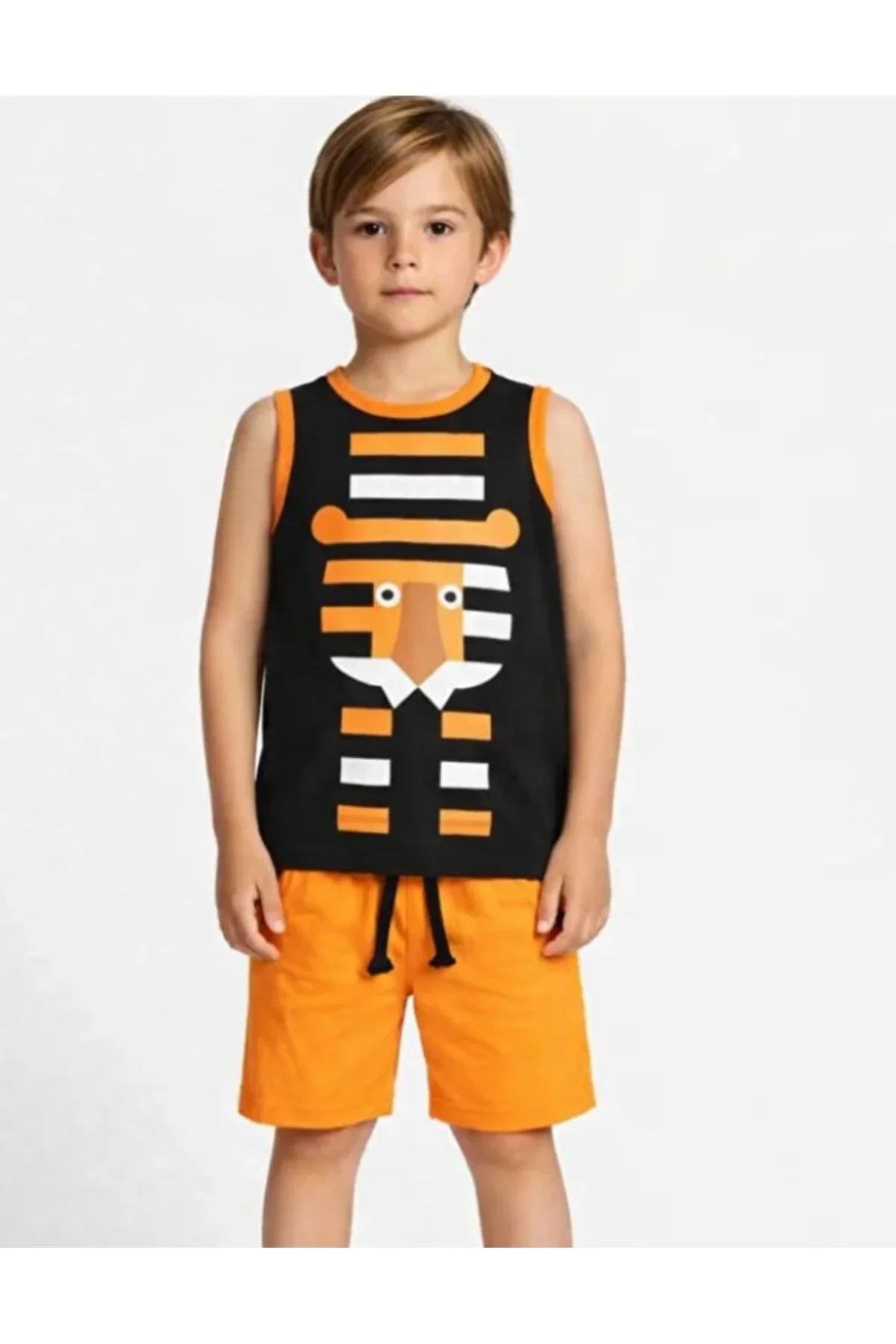 Tiger Çizgili Harem Şort Takım - Görsel 4