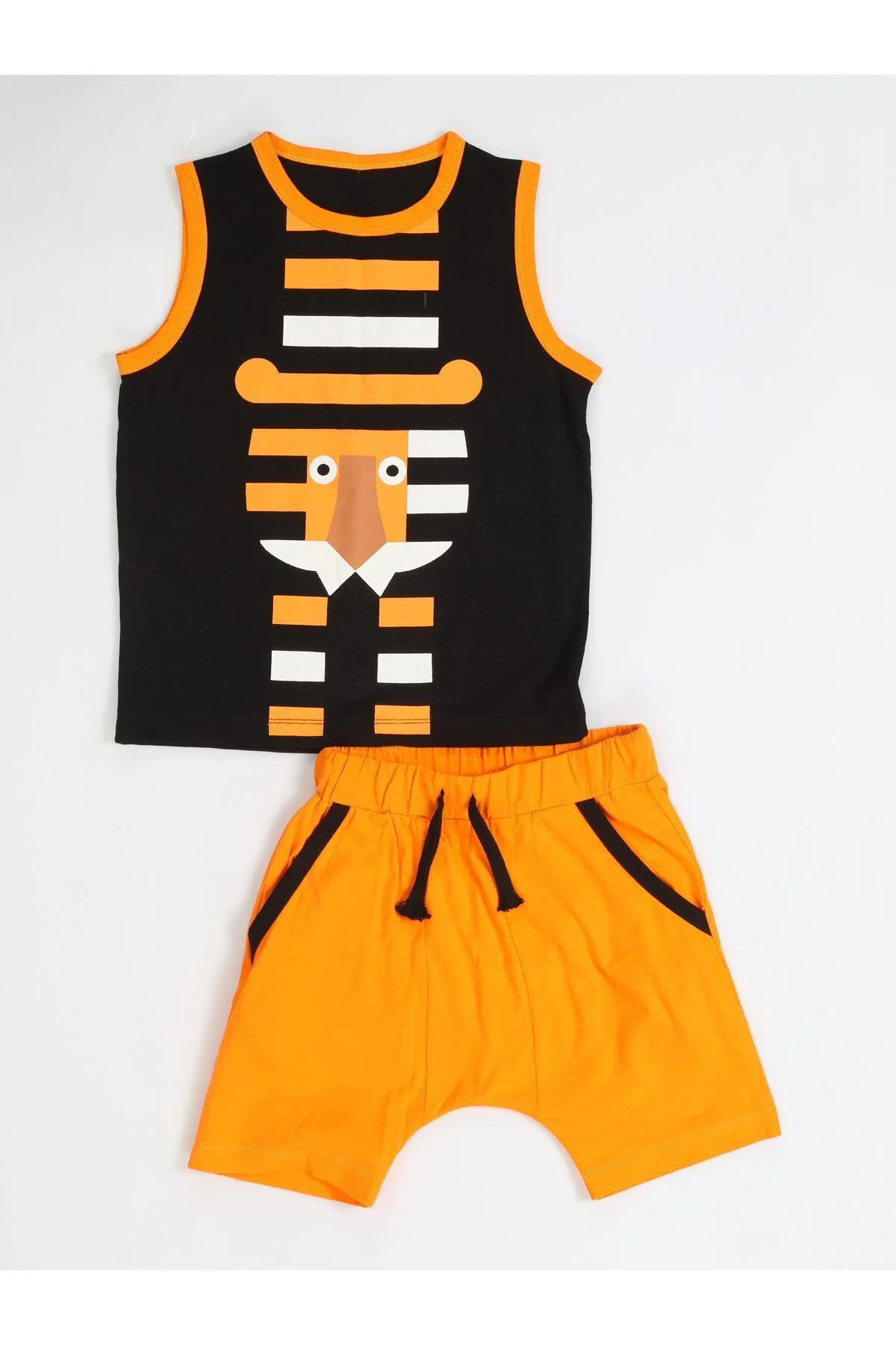 Tiger Çizgili Harem Şort Takım
