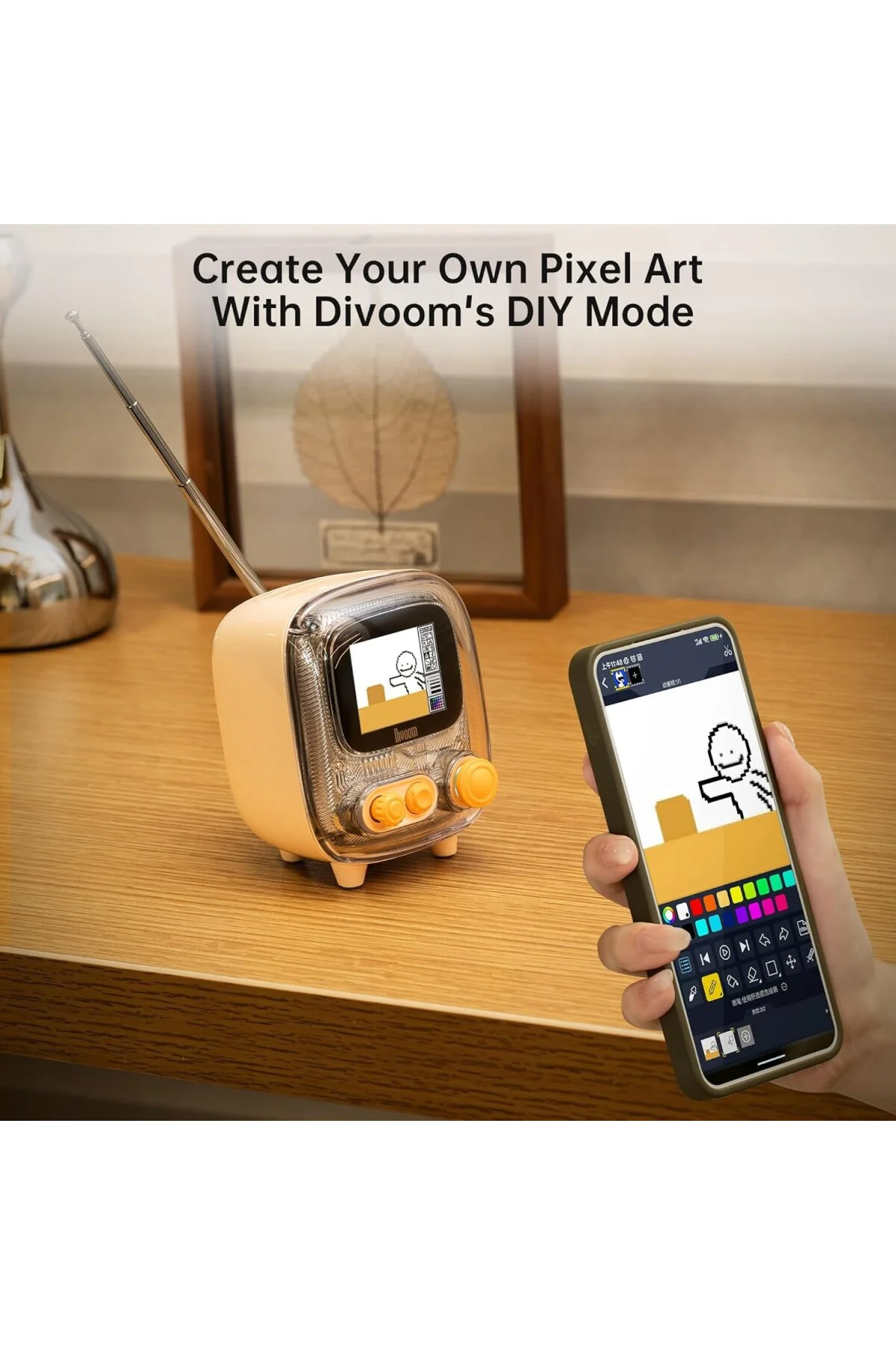 Tiivoo-2 FM Radyo Bluetooth Hoparlör Çalar Saatli, Pixel Art Retro Mini Küçük Sevimli Tiivoo-2 FM Radyo Bluetooth Hoparlör Çalar Saatli, Pixel Art Retro Mini Küçük Sevimli