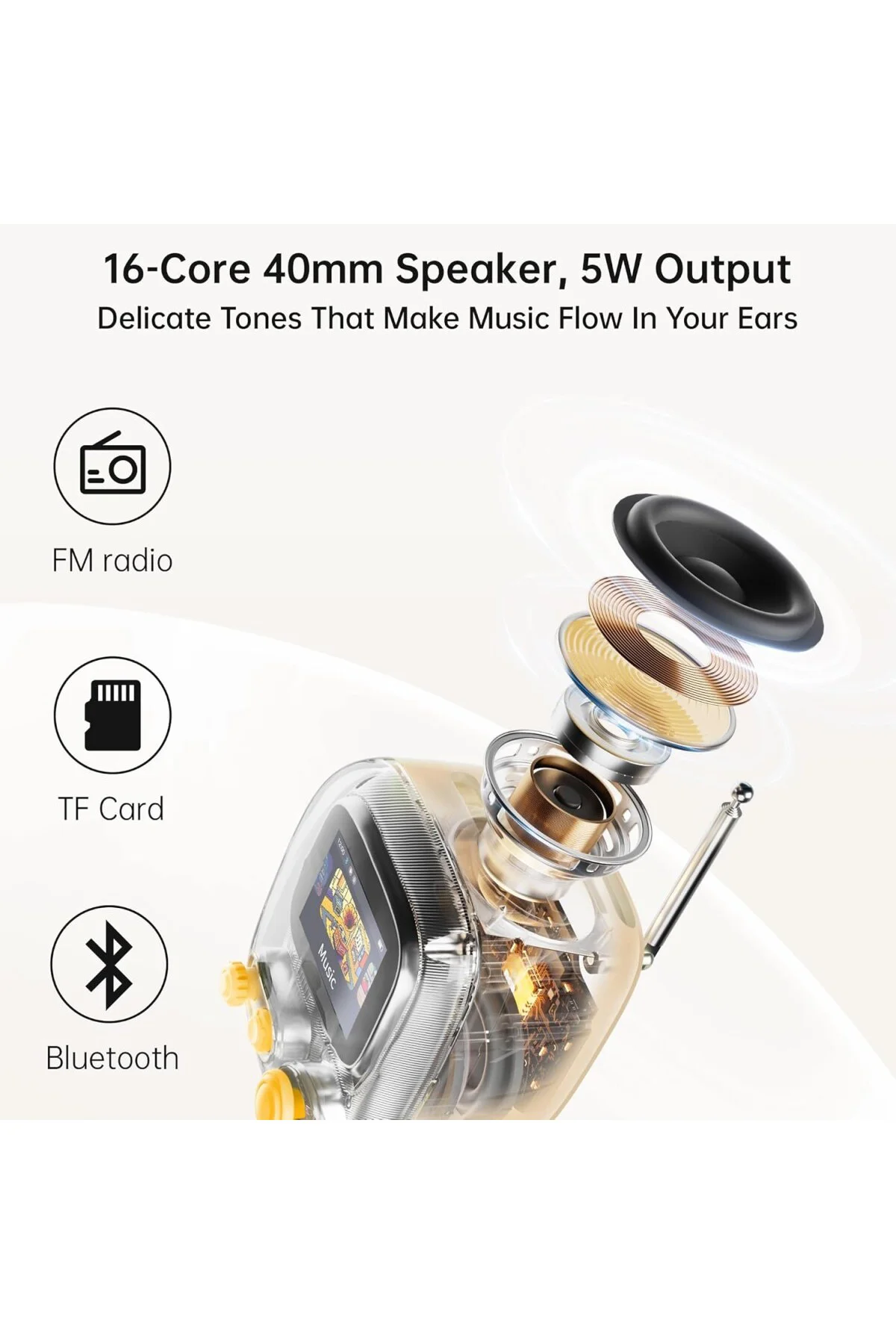 Tiivoo-2 FM Radyo Bluetooth Hoparlör Çalar Saatli, Pixel Art Retro Mini Küçük Sevimli Tiivoo-2 FM Radyo Bluetooth Hoparlör Çalar Saatli, Pixel Art Retro Mini Küçük Sevimli