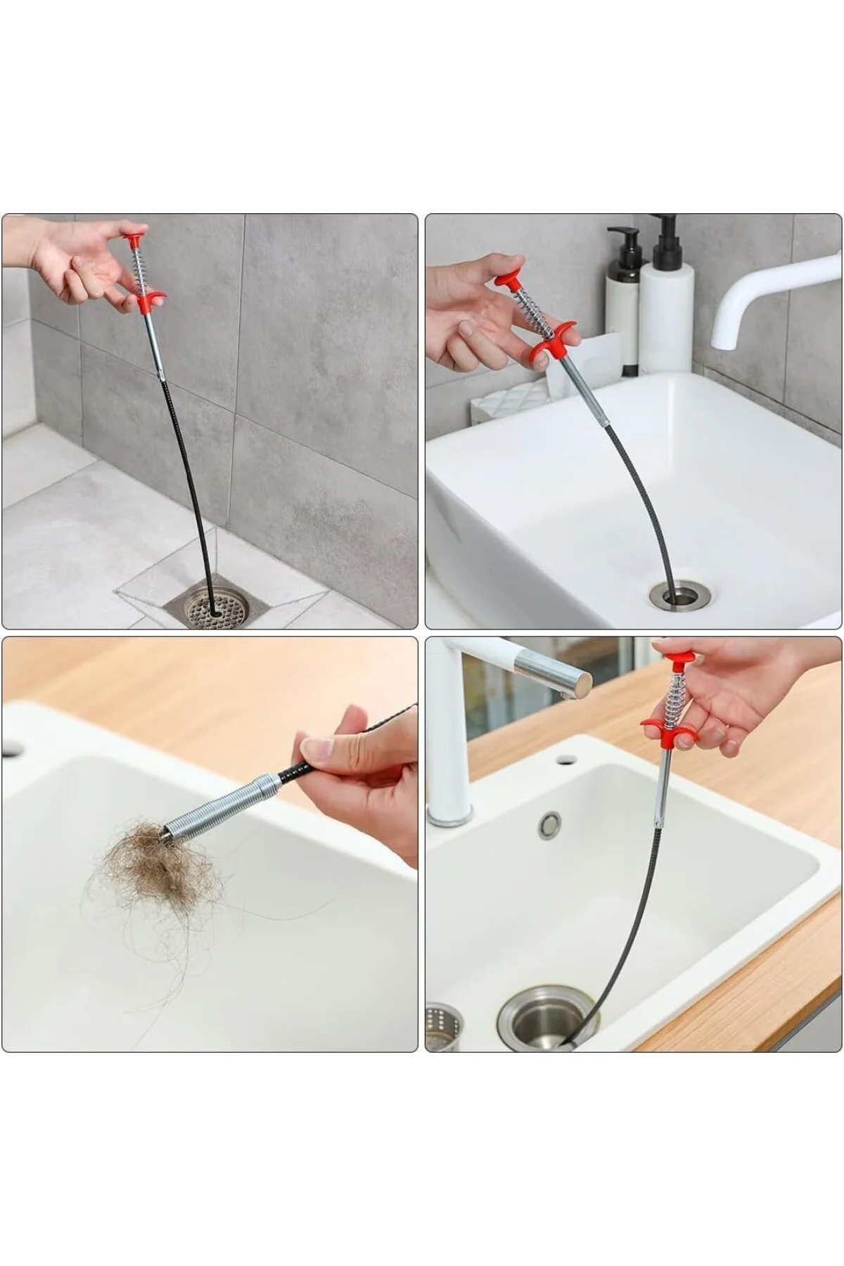 Tıkanıklık Açma Makinesi – 90 cm Yaylı Kancalı Gider Borusu Temiz