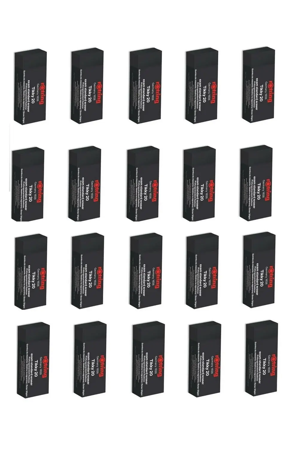 Tikky 20 Büyük Sınav Silgisi Siyah (2081889) 20 Li Kutu