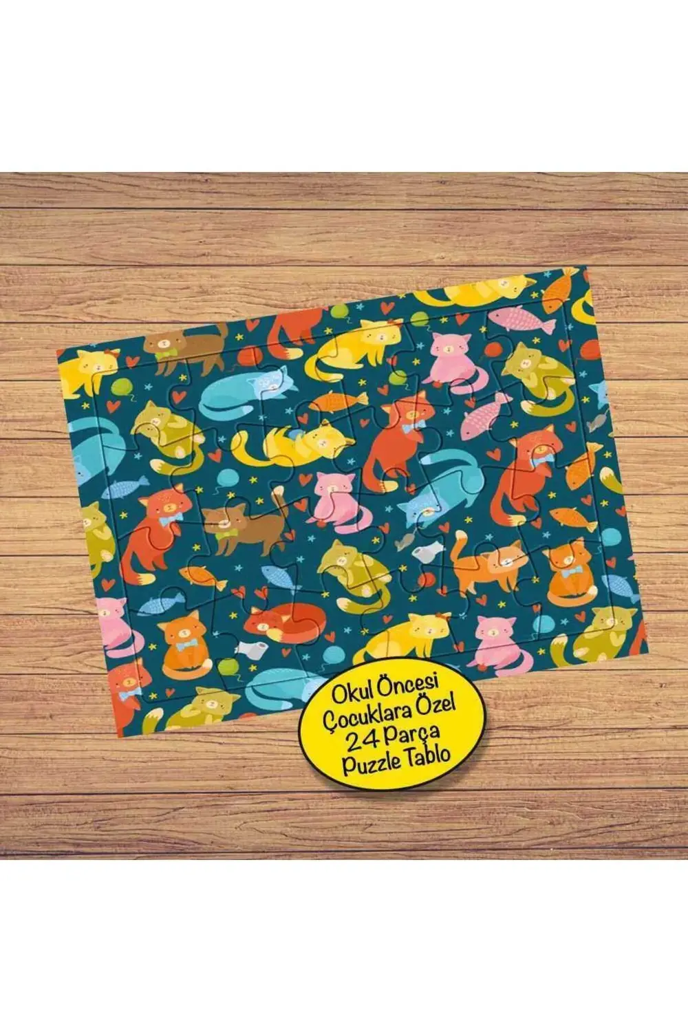 Tilki Desenleri 24 Parça Çocuklara Özel Yapboz Tablo-1191-297