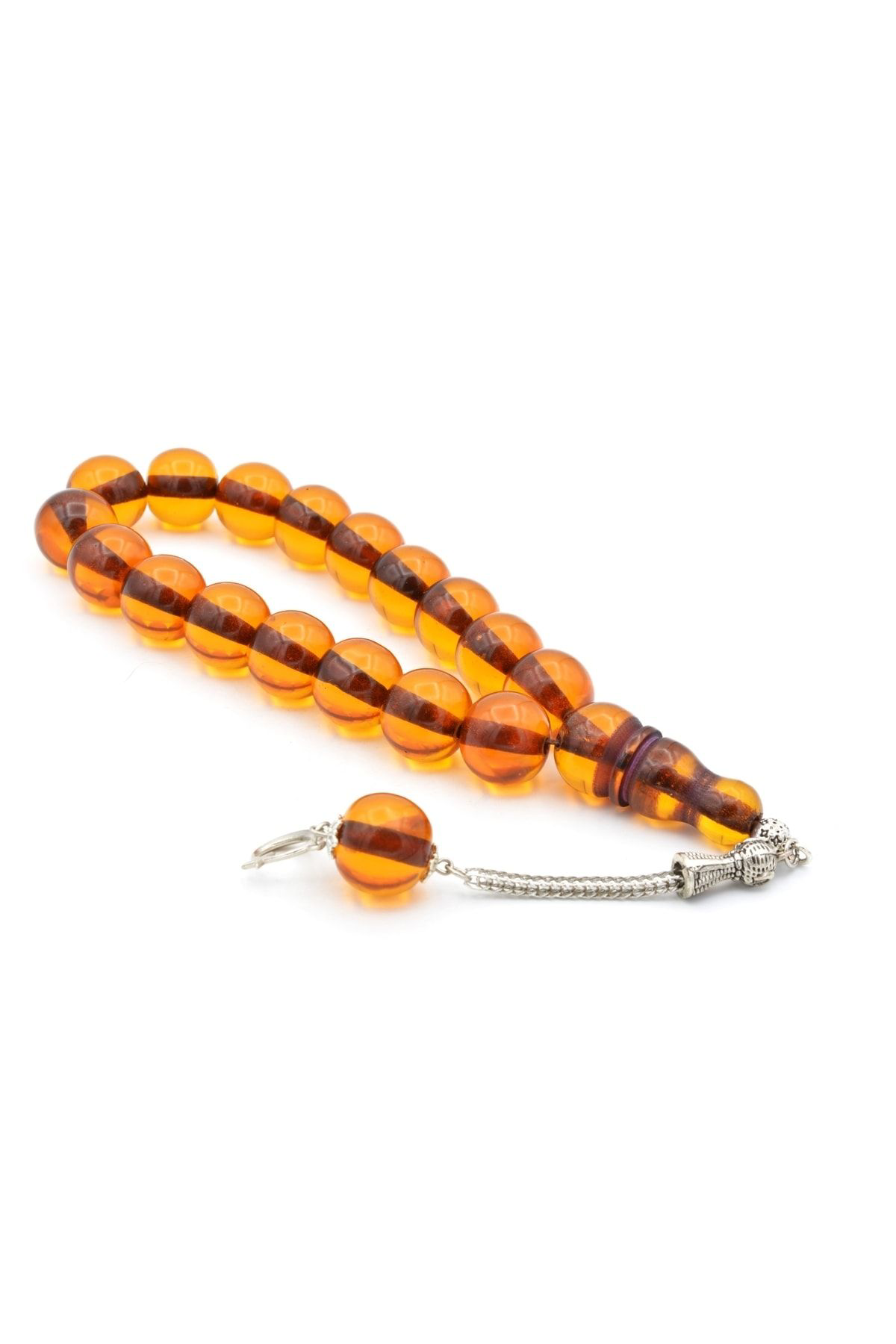 Murty99 Tilki Kuyruğu Kamçılı Küre Kesim Bal Rengi Sıkma Kehribar Efe Maskot Tesbih 015