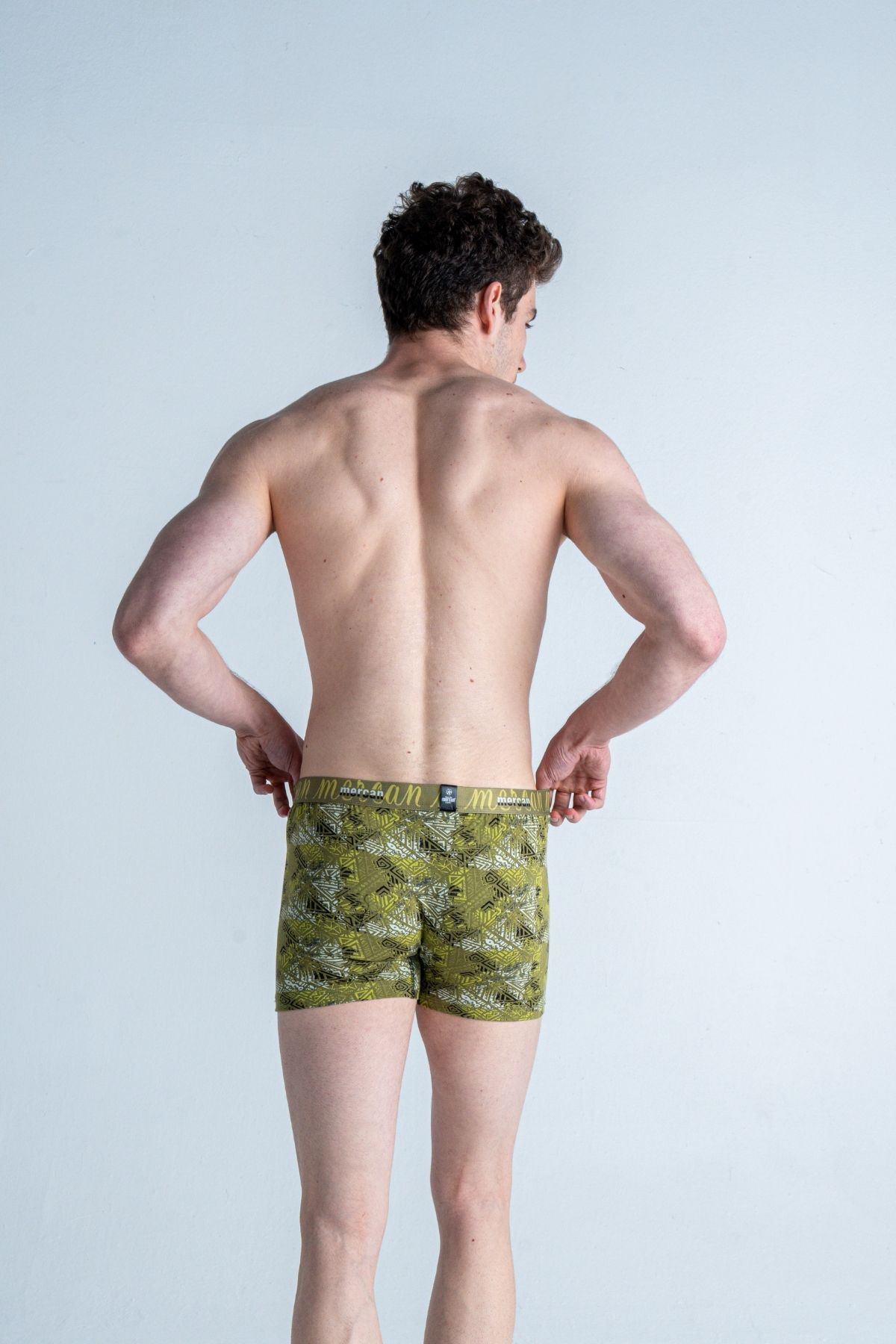 Mercan Tılsım Desenli Likralı Pamuklu Esnek Erkek Baskılı Boxer