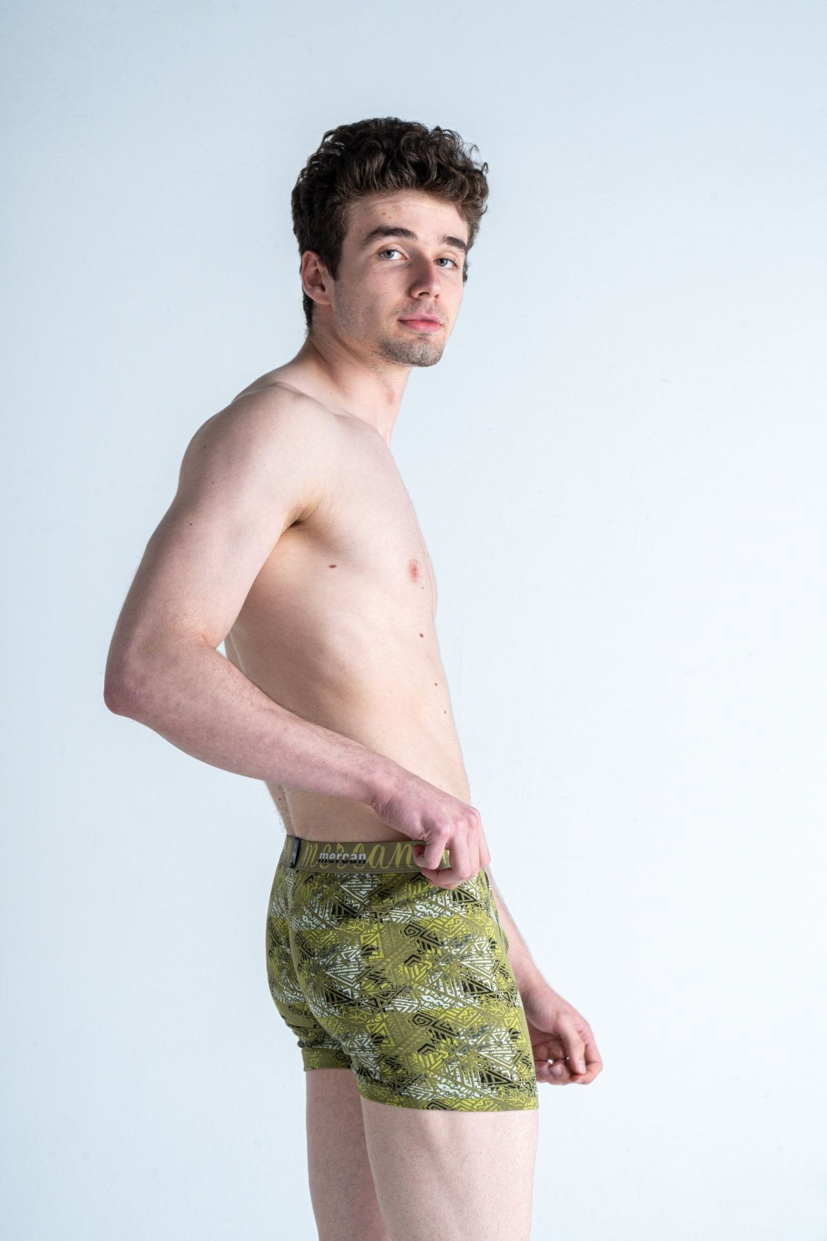 Mercan Tılsım Desenli Likralı Pamuklu Esnek Erkek Baskılı Boxer