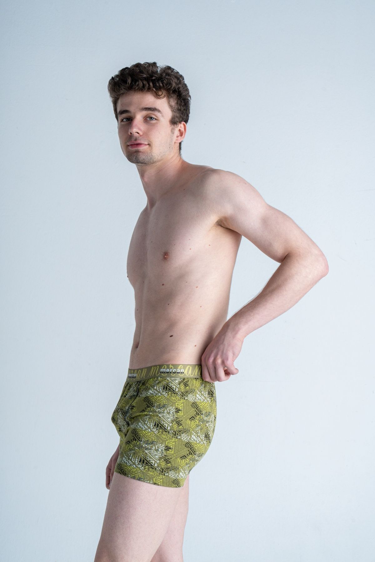 Mercan Tılsım Desenli Likralı Pamuklu Esnek Erkek Baskılı Boxer