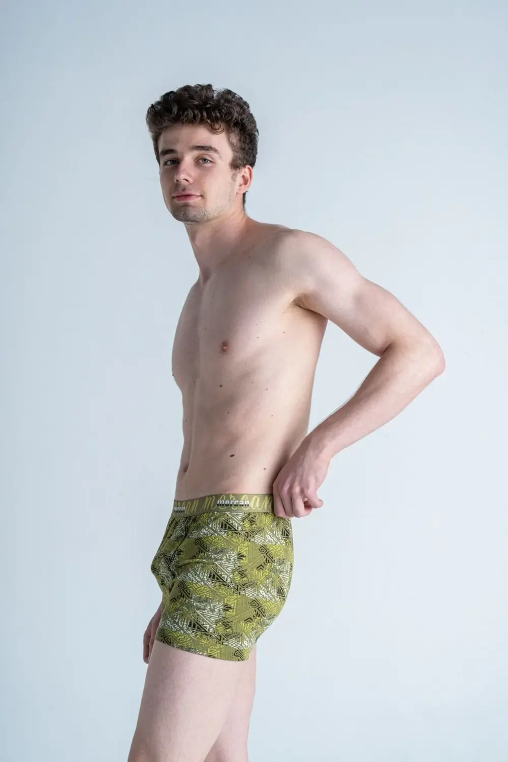 Tılsım Desenli Likralı Pamuklu Esnek Erkek Baskılı Boxer