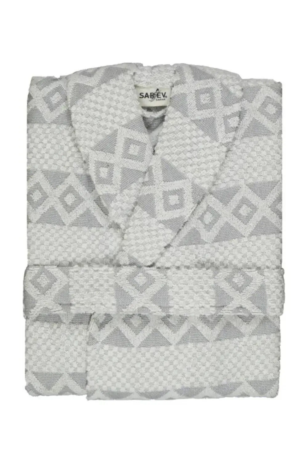Sarev Tily Gri "Large" Beden Pamuklu Bornoz
