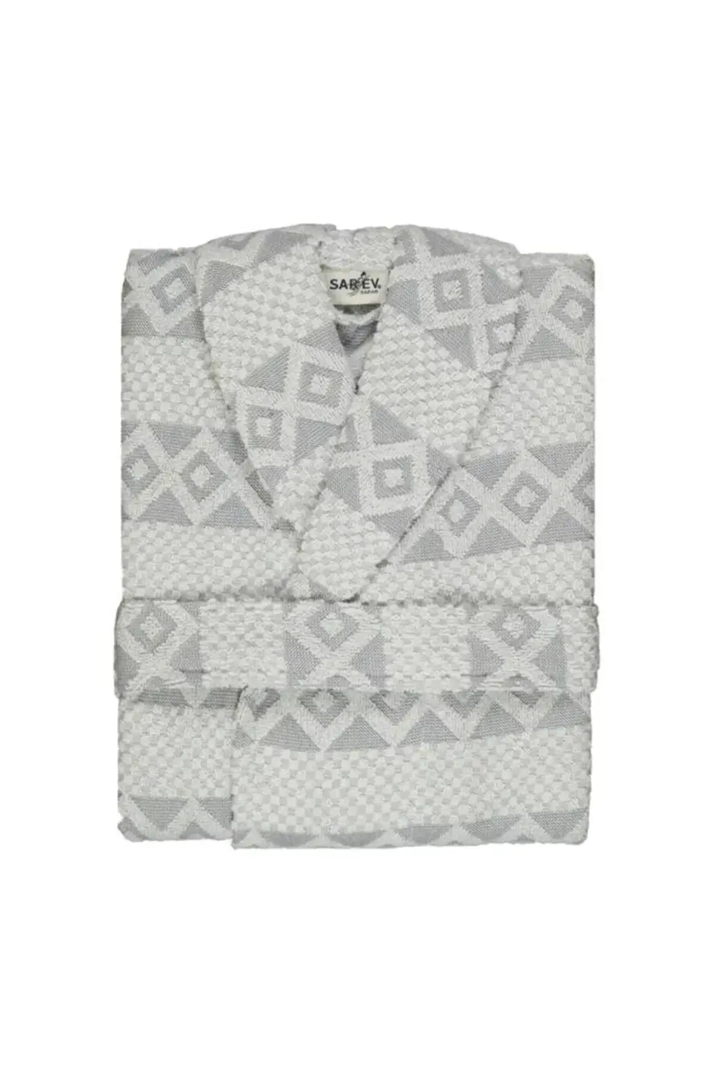 Sarev Tily Gri "Large" Beden Pamuklu Bornoz