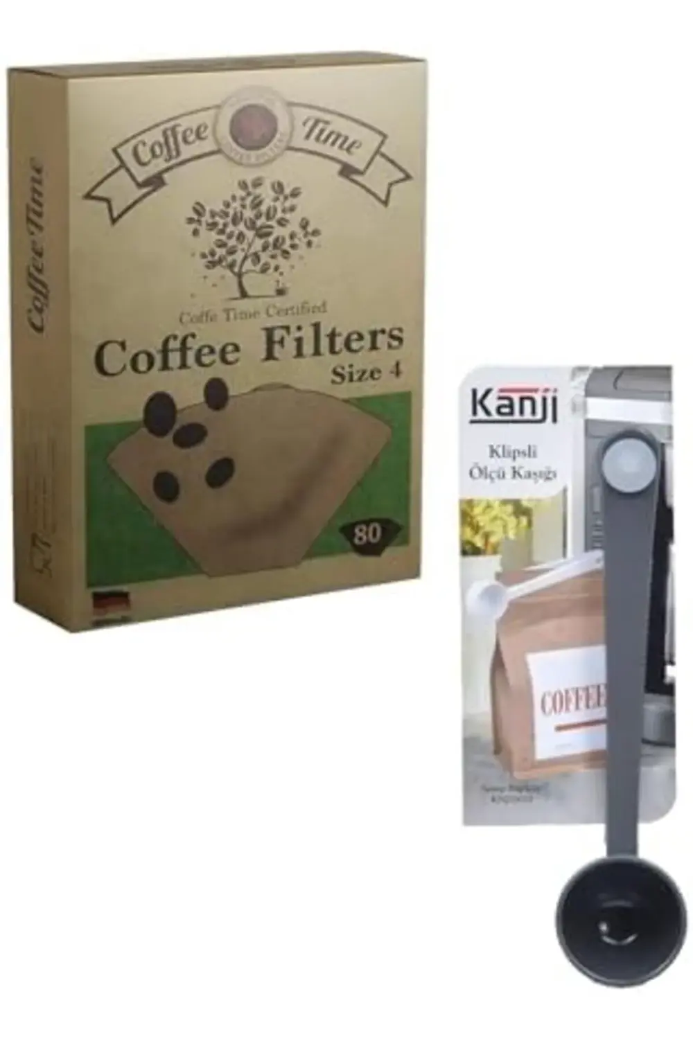Time Filtre Kahve Kağıdı 1/4 4 Numara 80'li Paket + Klipsli Çay K