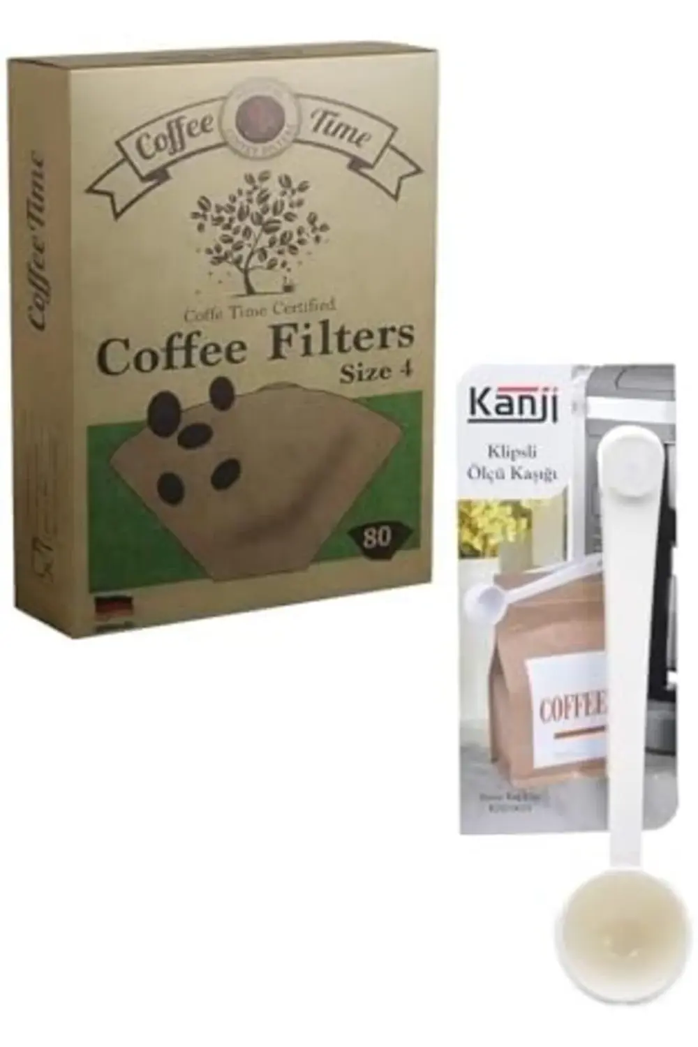 Time Filtre Kahve Kağıdı 1/4 4 Numara 80'li Paket + Klipsli Çay K
