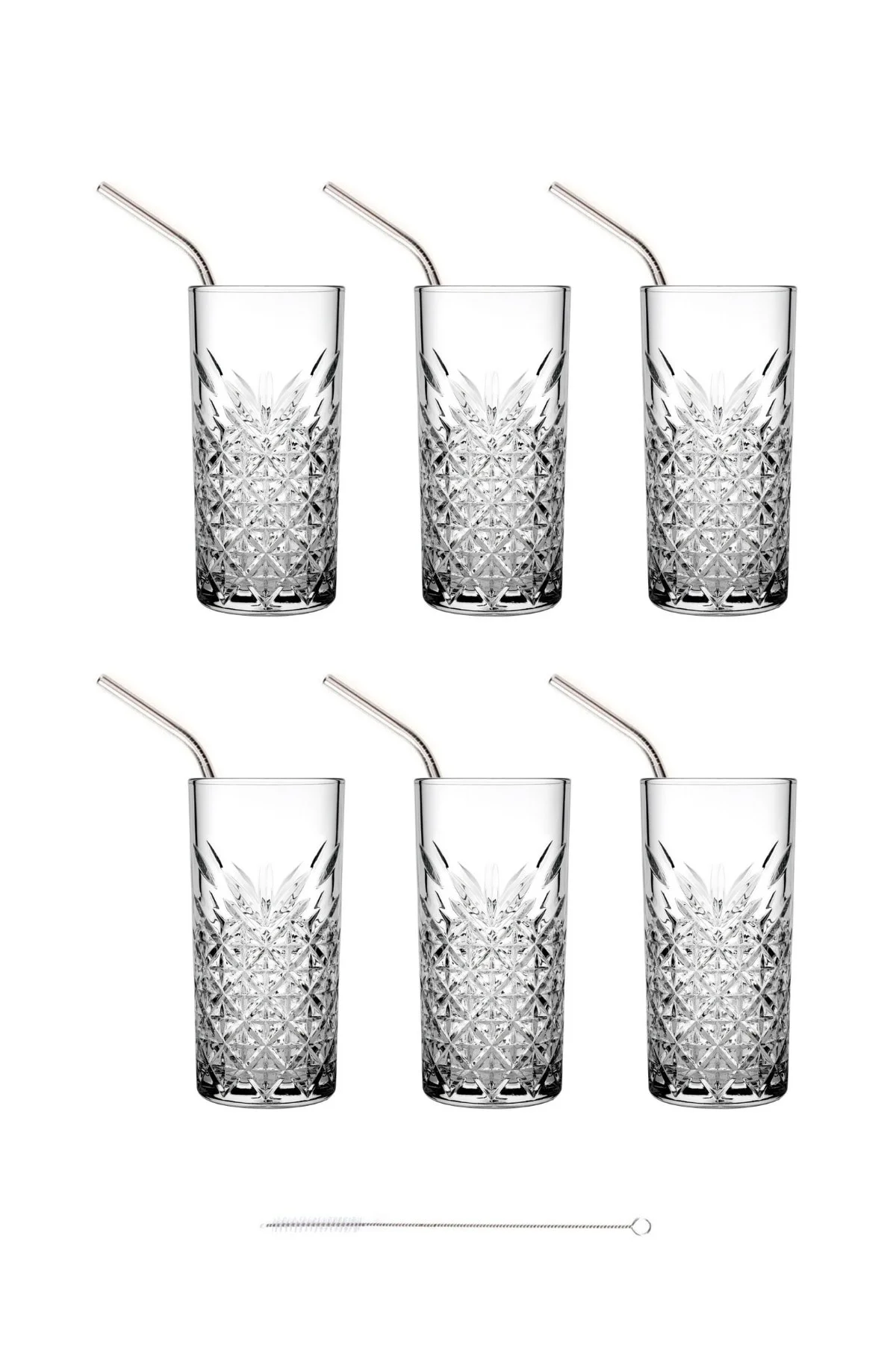 Timeless 13 Parça Meşrubat Bardağı Seti ( Bardak + Metal Pipet + Temizlik Fırçası) Fiyatı, Yorumları ve Özellikleri