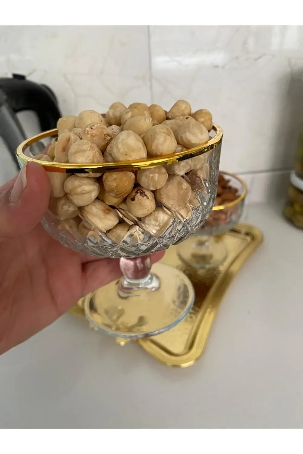 Tımeless Gold Dondurmalık 2li Cam Ayaklı Kase