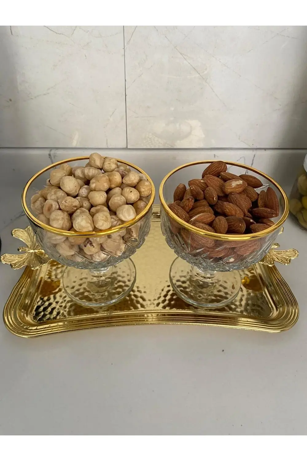 Tımeless Gold Dondurmalık 2li Cam Ayaklı Kase