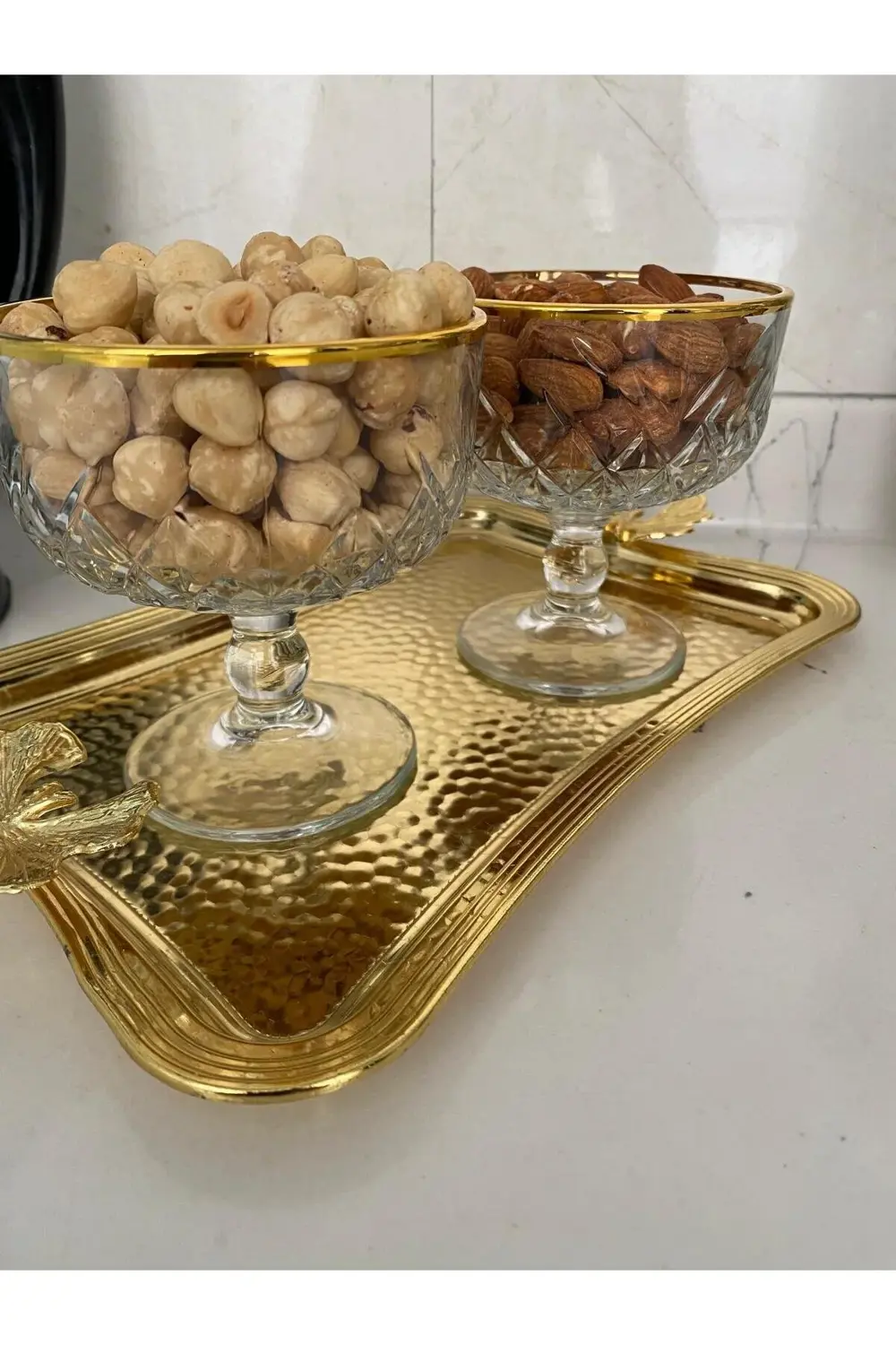 Tımeless Gold Dondurmalık 2li Cam Ayaklı Kase