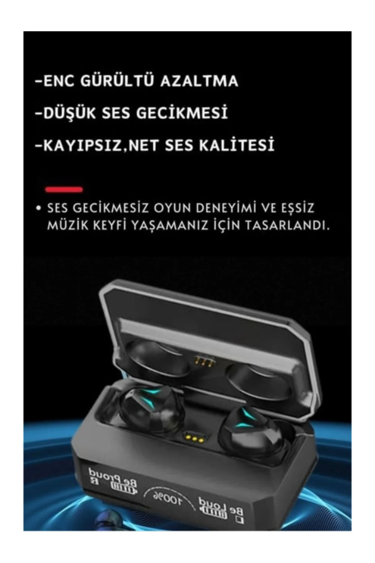 Time&Tech M98 Plus Powerbankli Gaming Işıklı Kulak içi Bluetooth Kulaklık Şarj Göstergeli