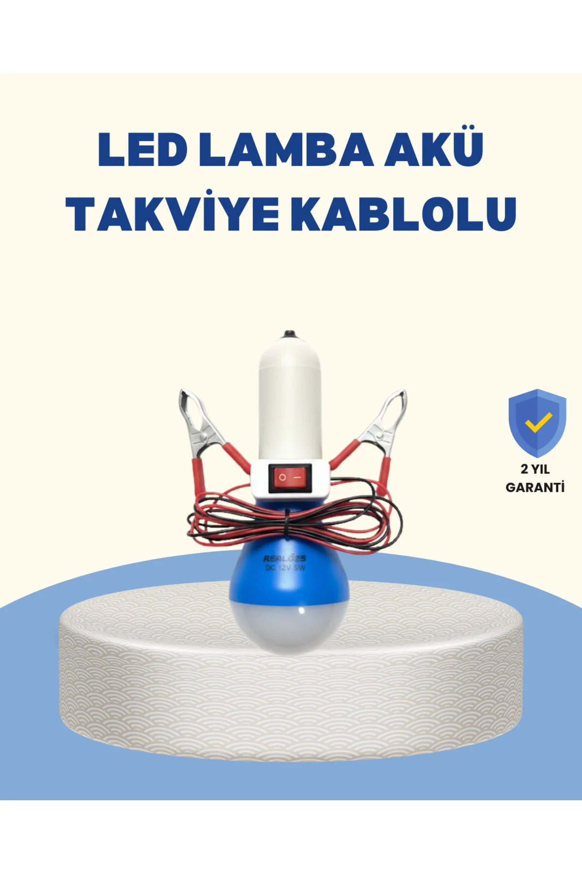 Timsah Kıskaçlı 12V Led Ampul Kamp Ve Acil Durum Lambası
