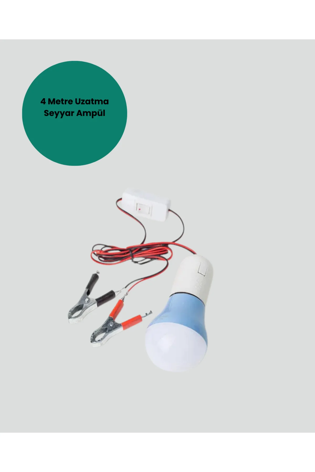 Timsah Kıskaçlı 12V Led Ampul Kamp Ve Acil Durum Lambası